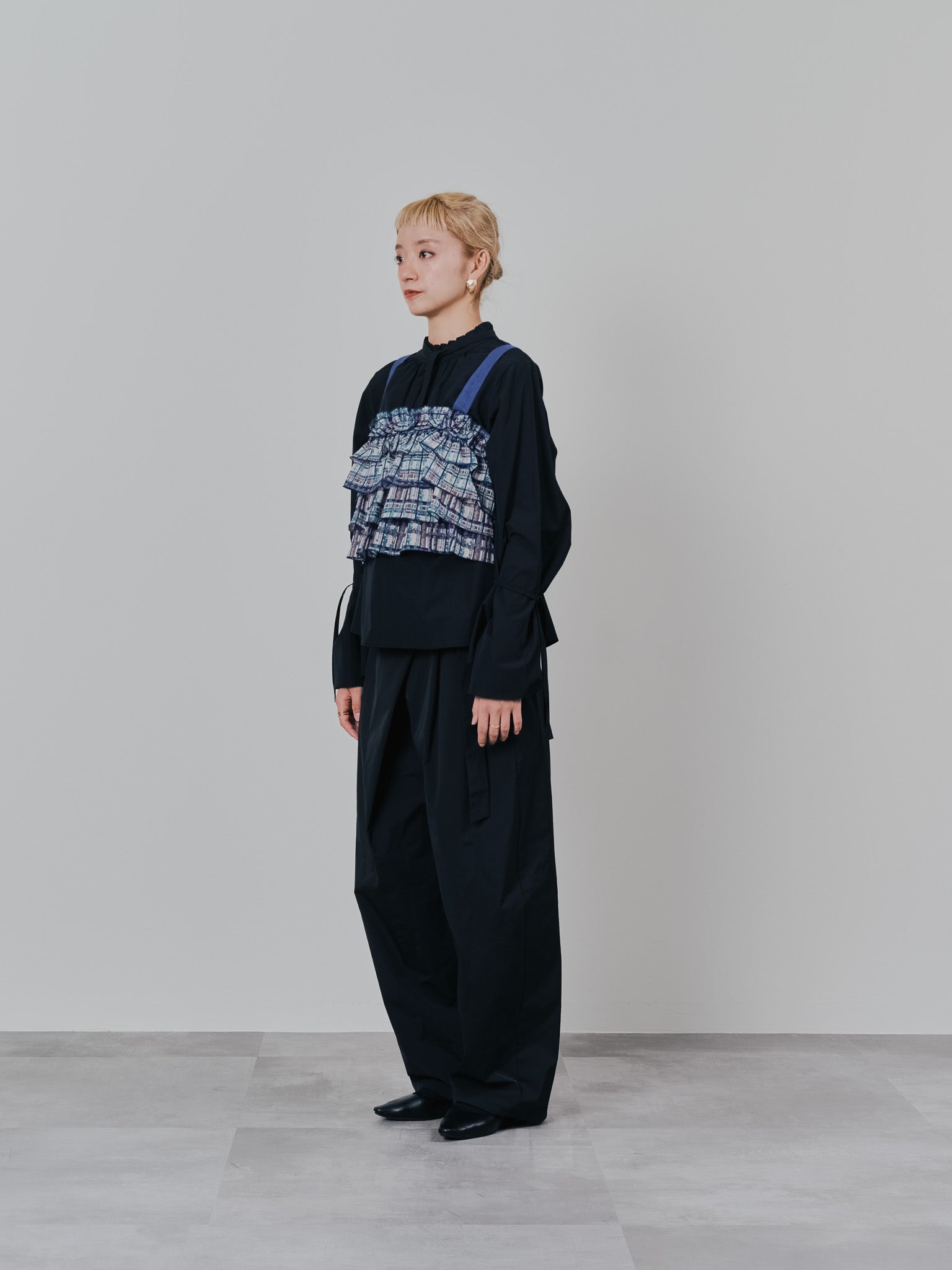 ボータイ2WAYスリーブブラウス [601373] black