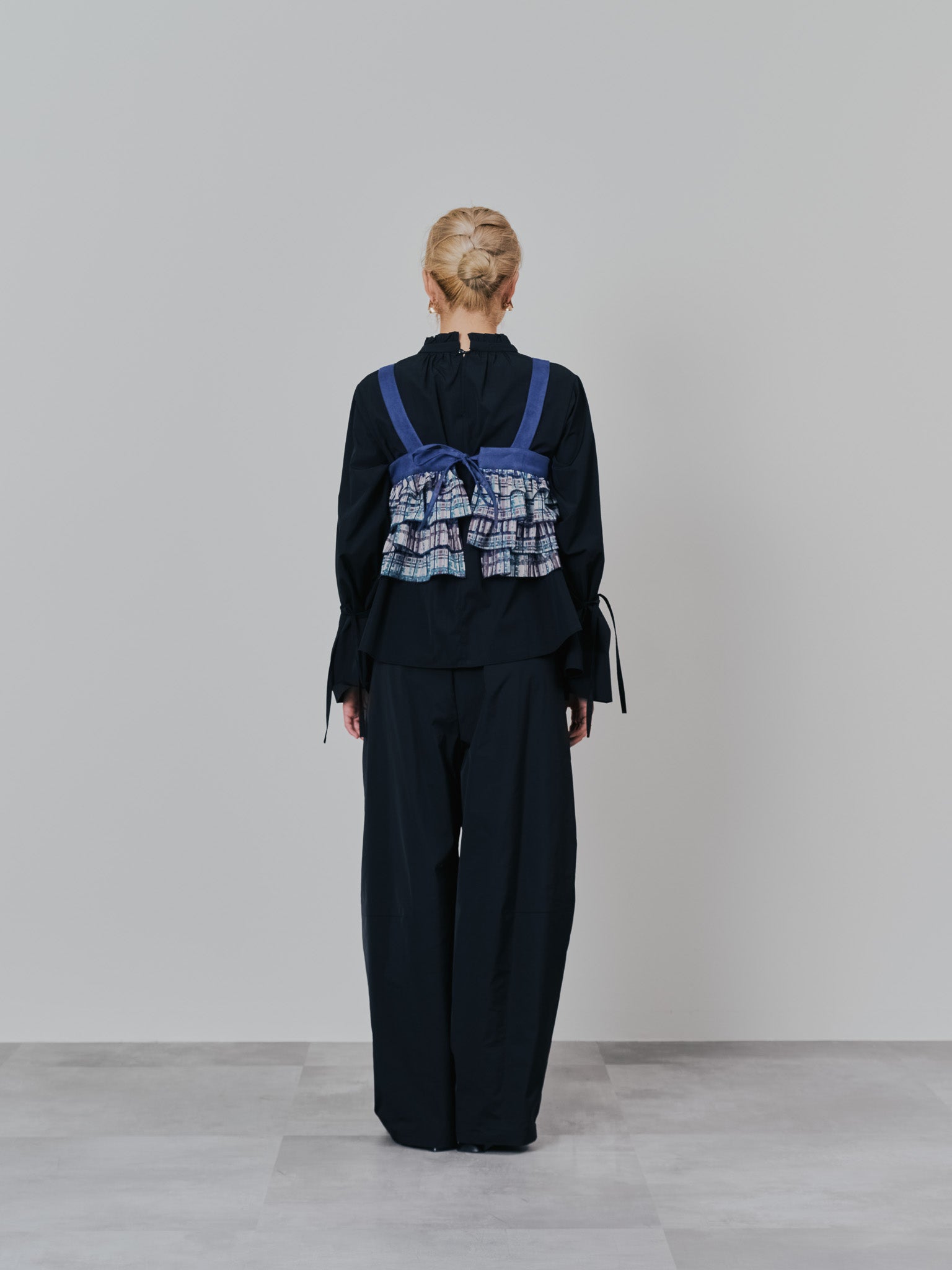ボータイ2WAYスリーブブラウス [601373] black