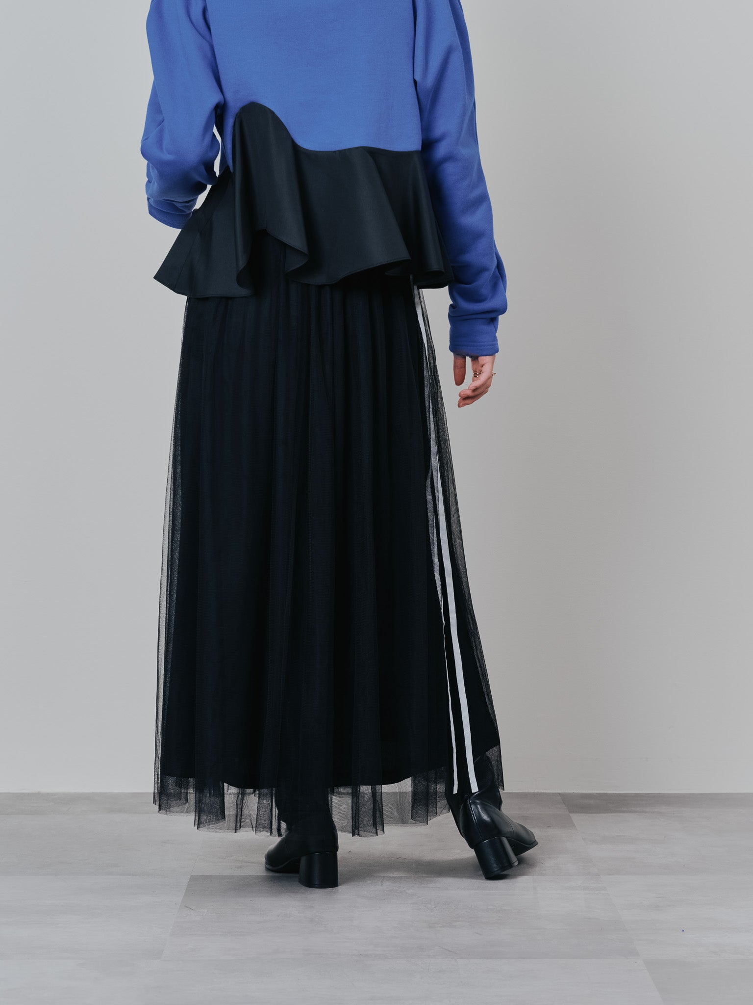 サイドラインチュールスカート [601386] black