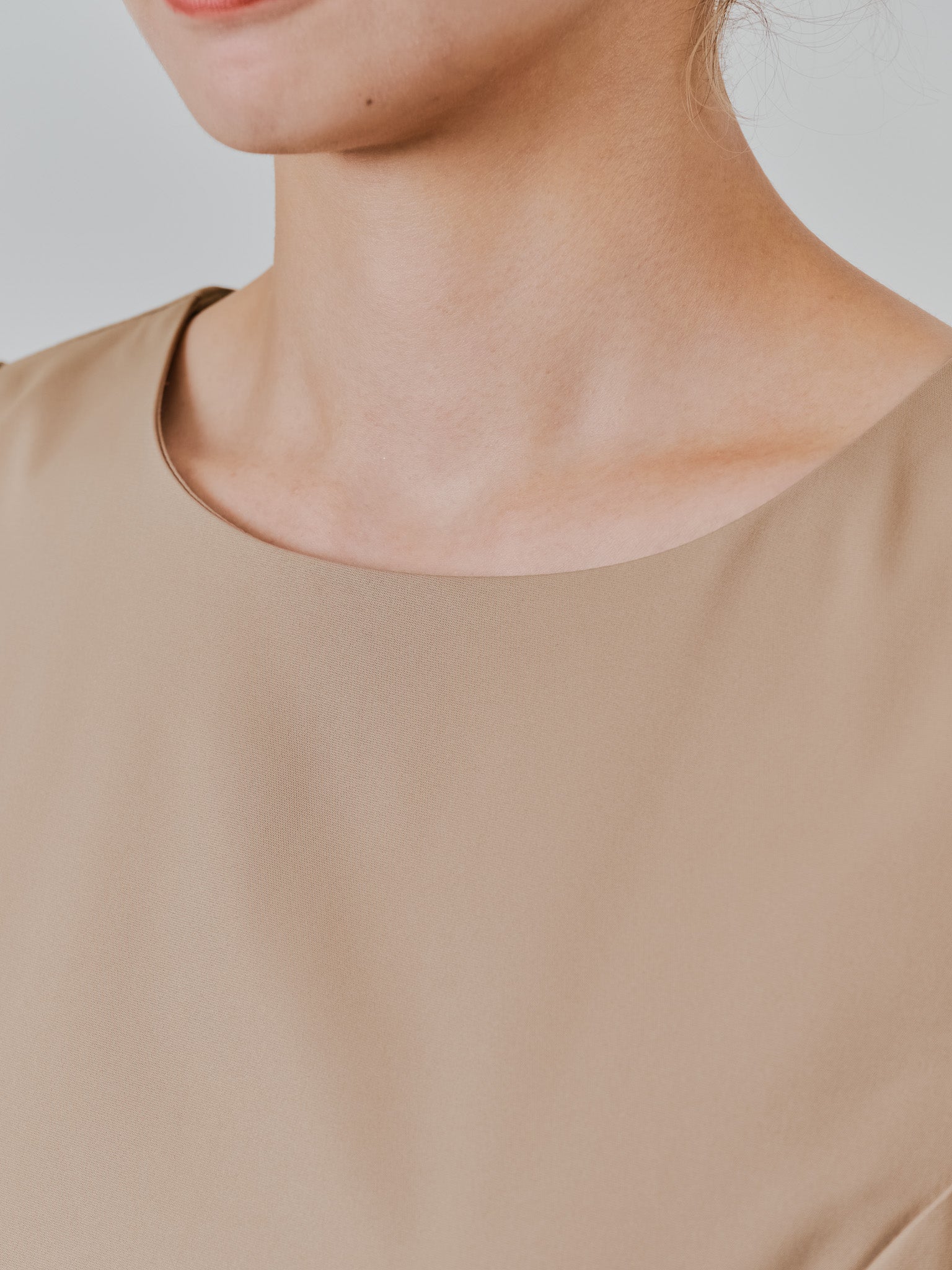 【SALE】ショルダータックボリュームワンピース [601455] camel