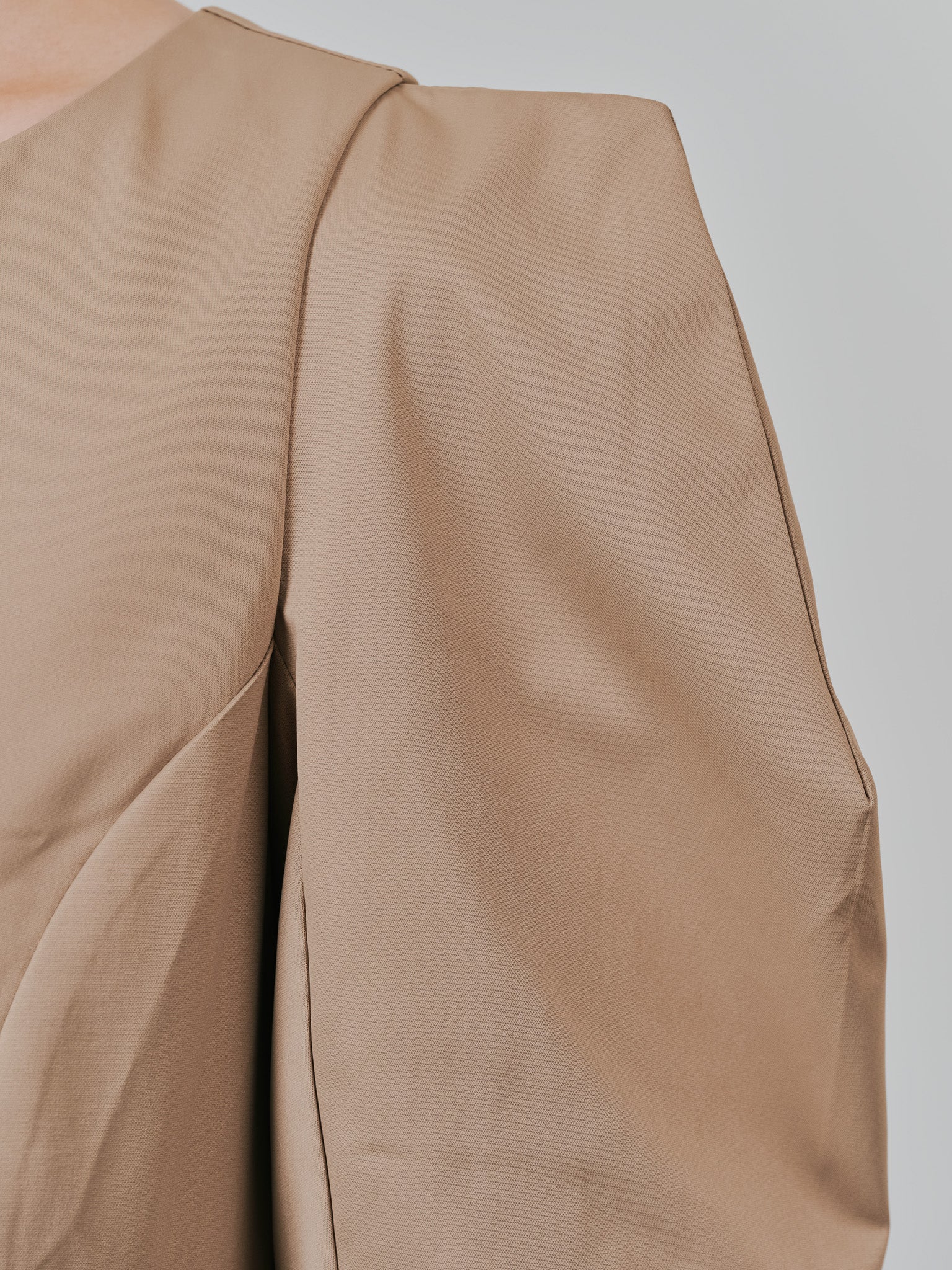 【SALE】ショルダータックボリュームワンピース [601455] camel