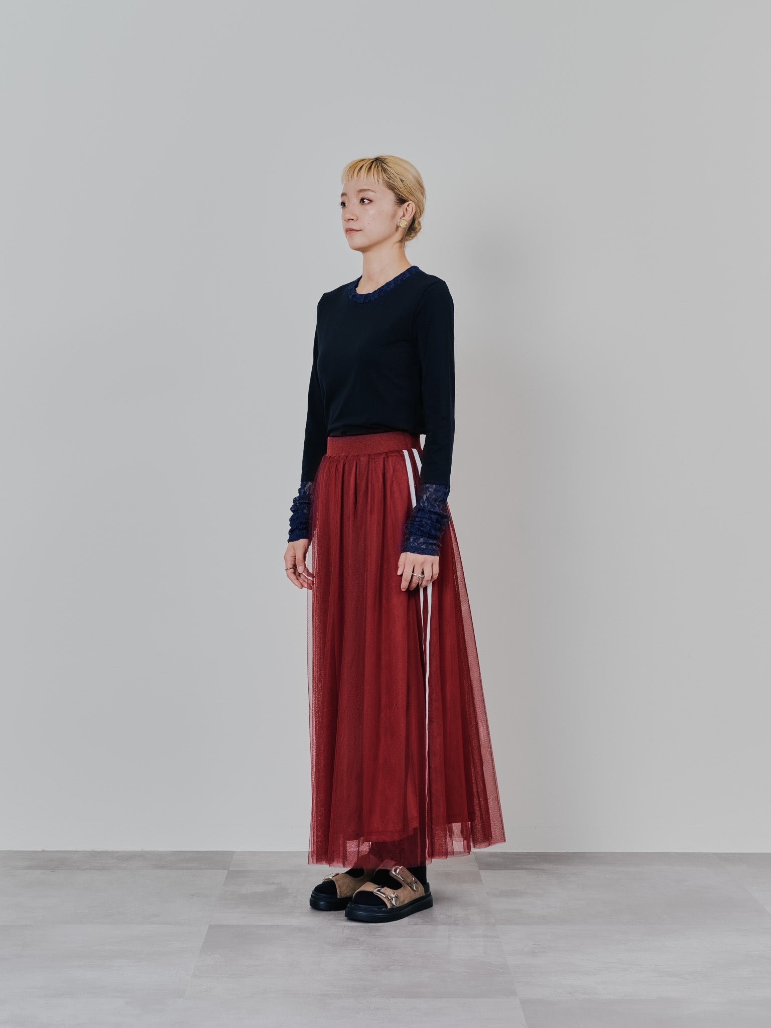 サイドラインチュールスカート [601386] red