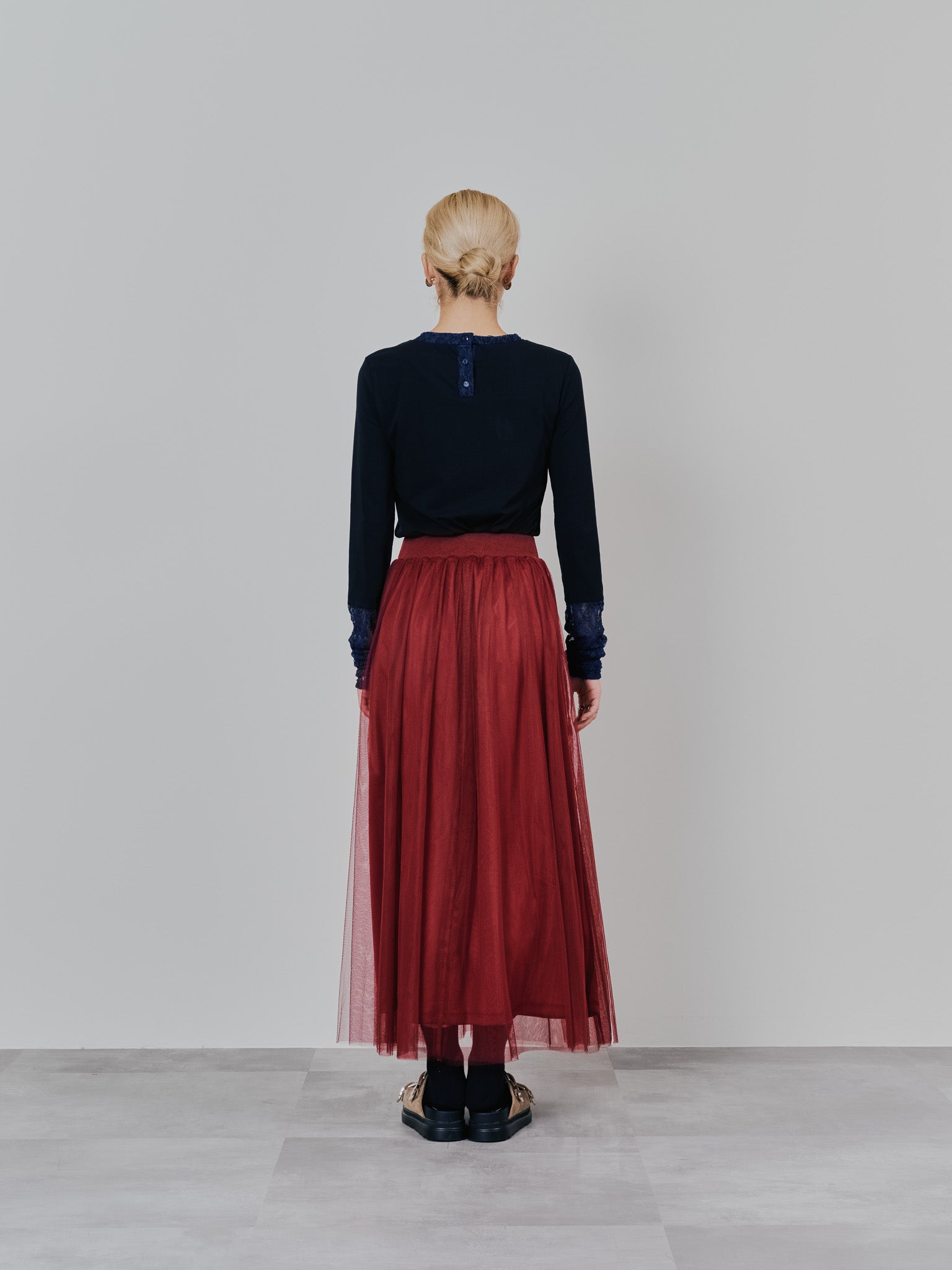 サイドラインチュールスカート [601386] red