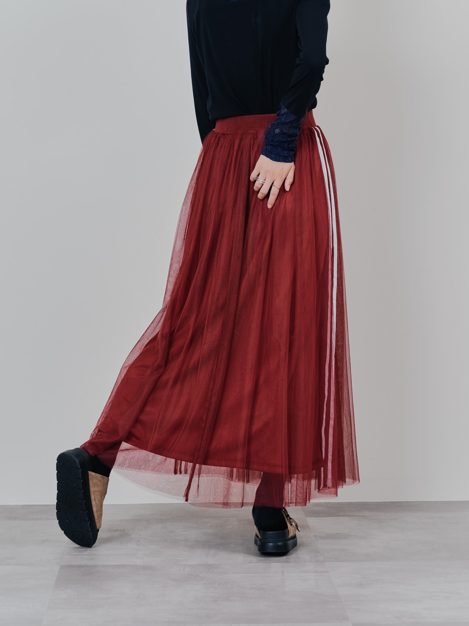 サイドラインチュールスカート [601386] red
