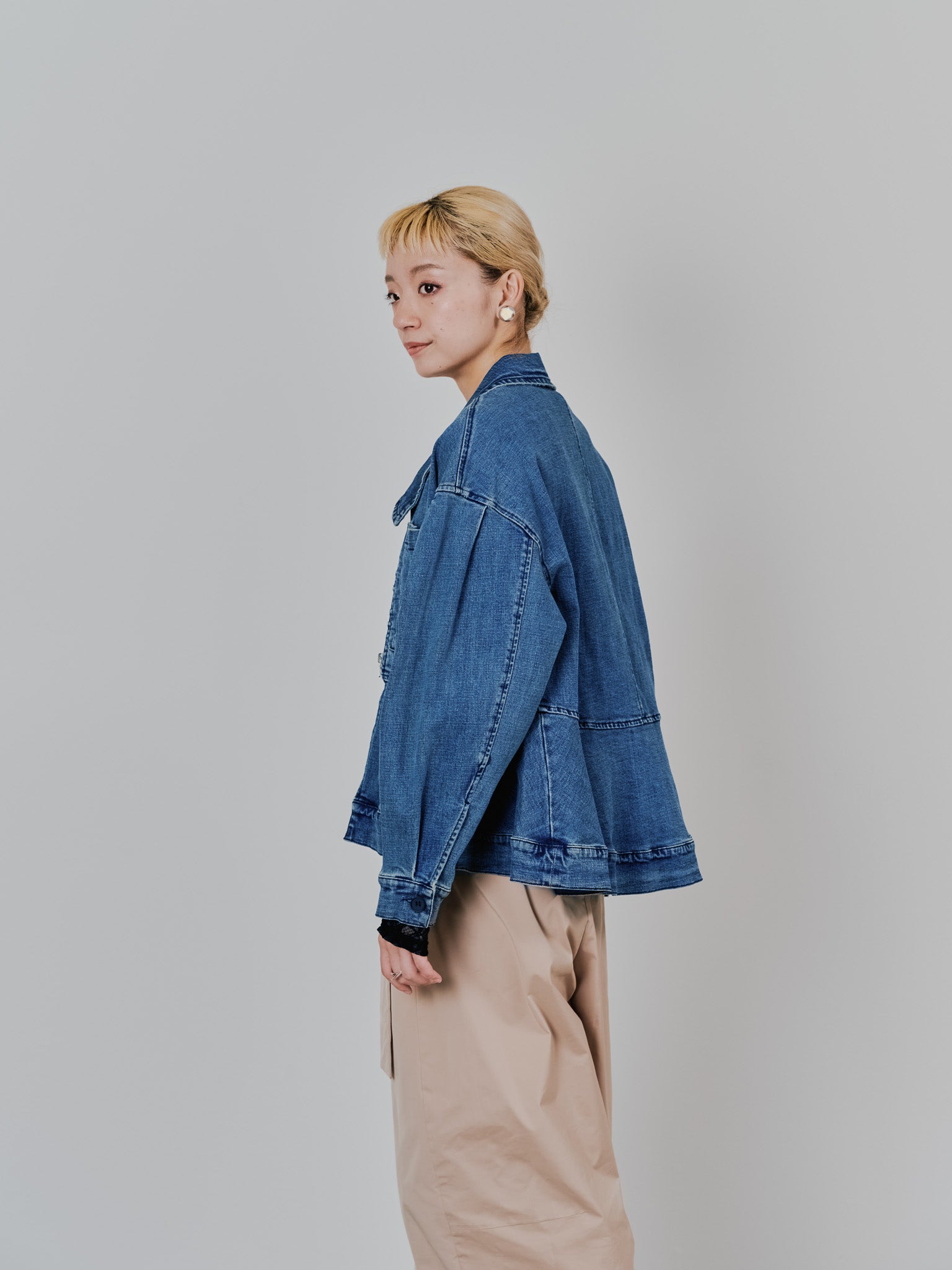ペプラムデニムジャケット [601384] blue