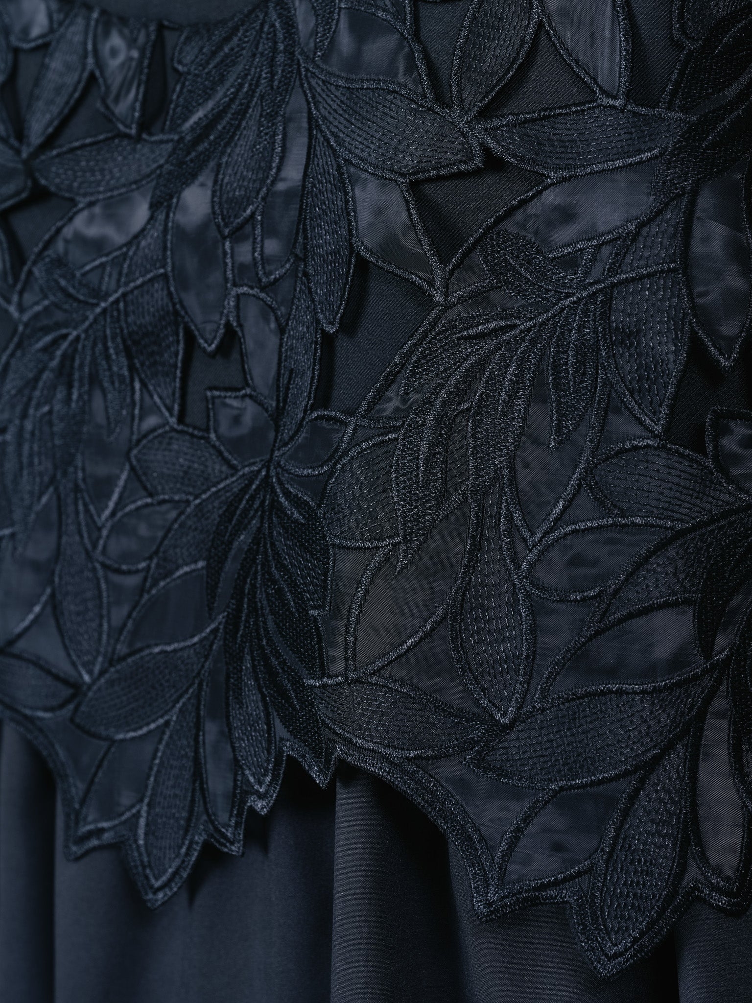 リーフレースティアードトップス [608315] black