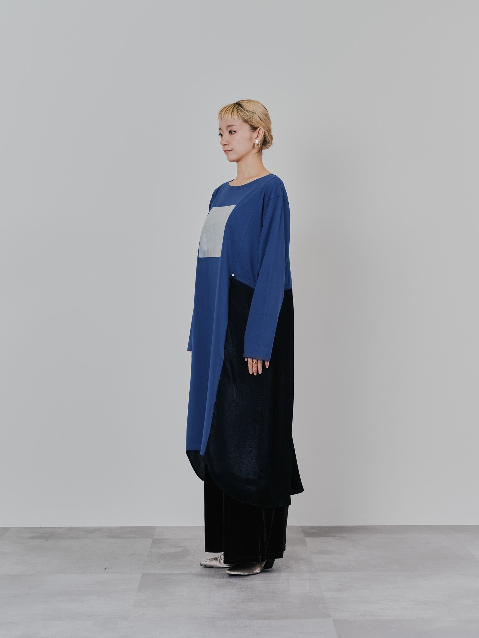 箔プリントカットソーワンピース [601416] blue