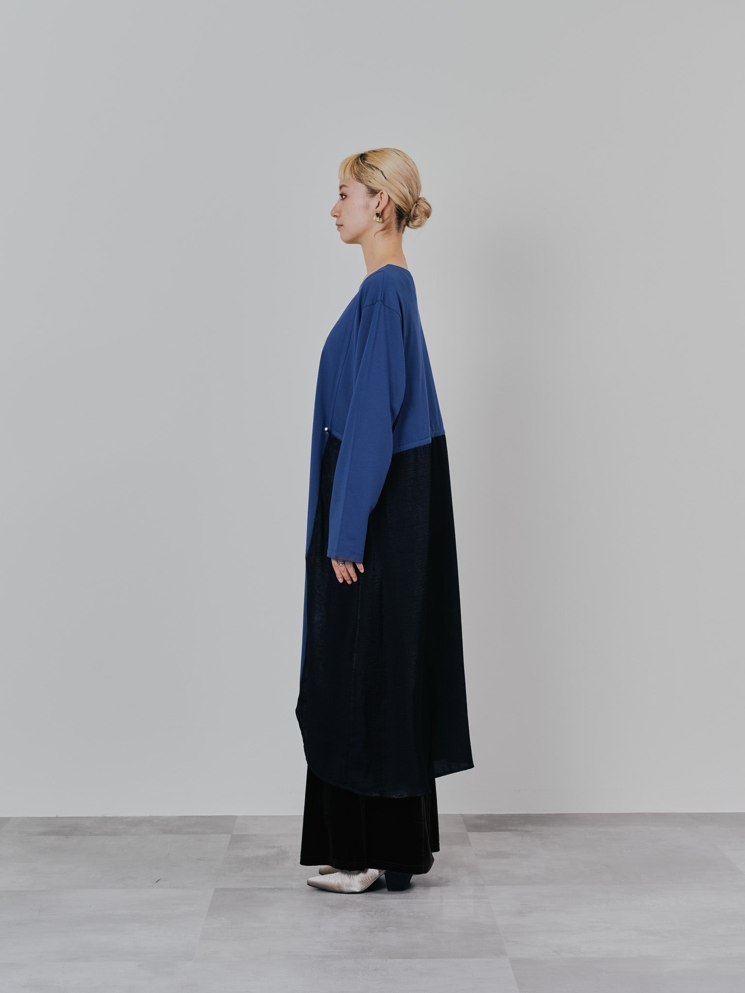箔プリントカットソーワンピース [601416] blue
