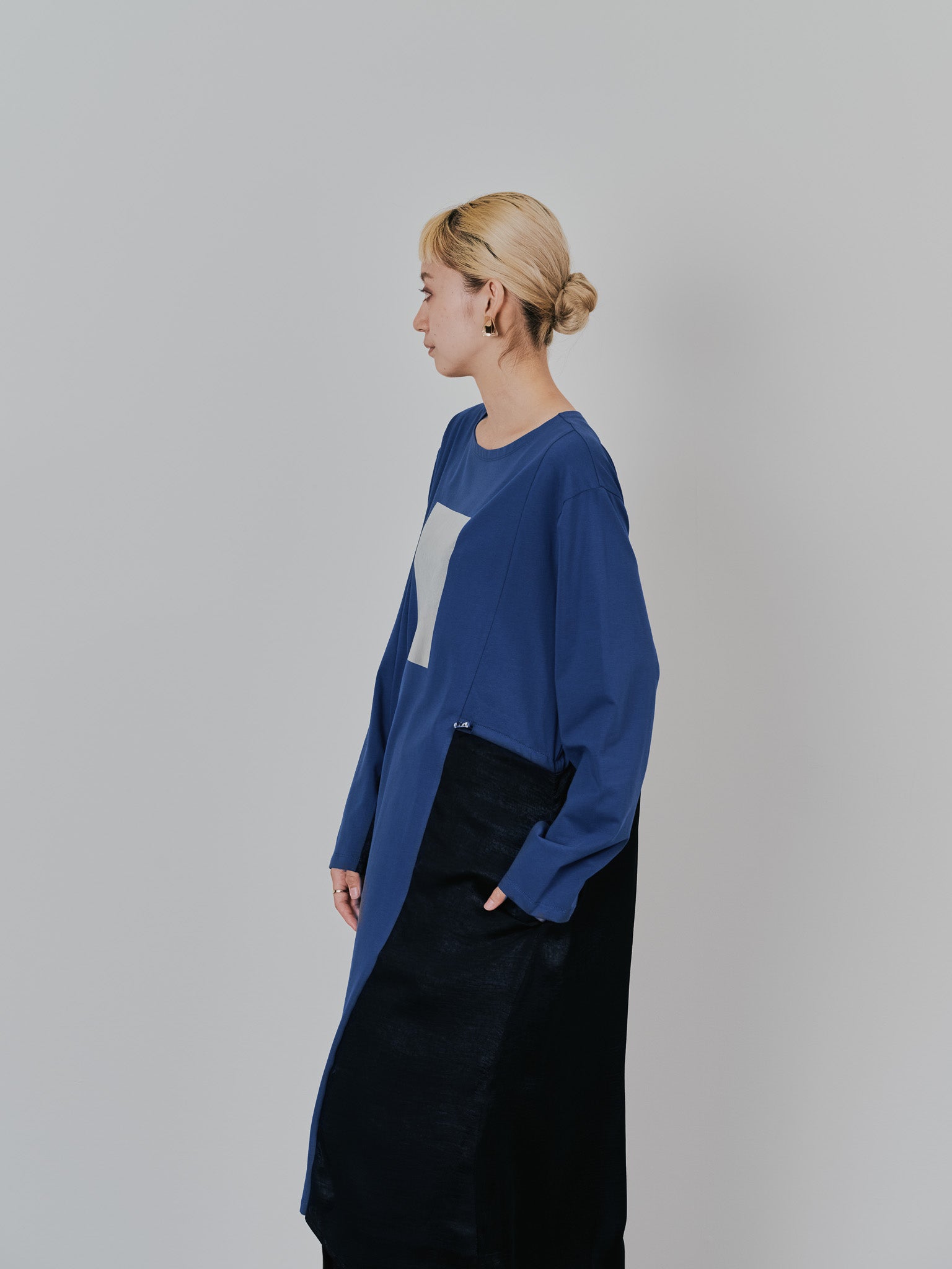 箔プリントカットソーワンピース [601416] blue