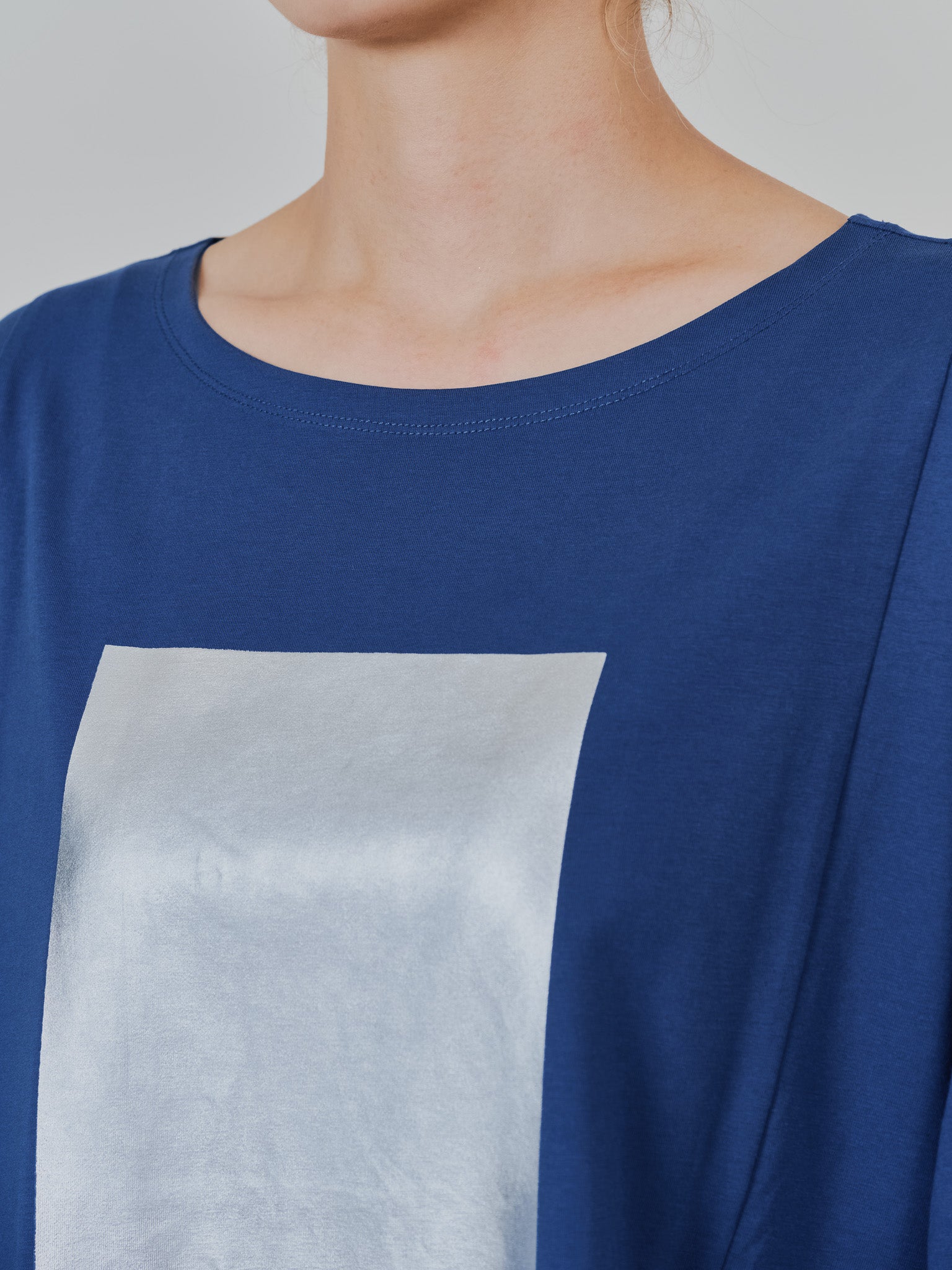 【SALE】箔プリントカットソーワンピース [601416] blue