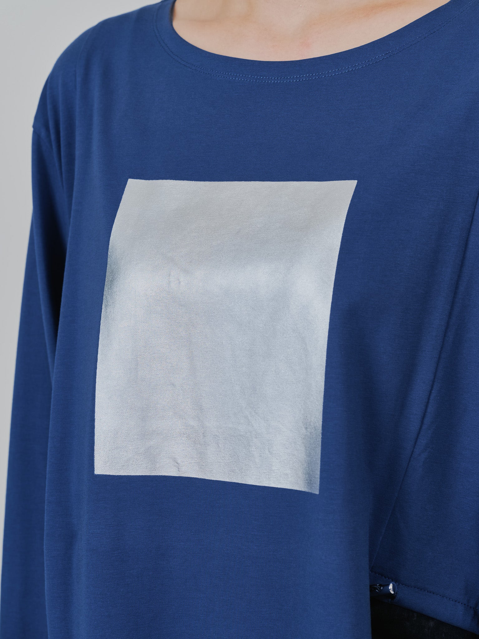 箔プリントカットソーワンピース [601416] blue