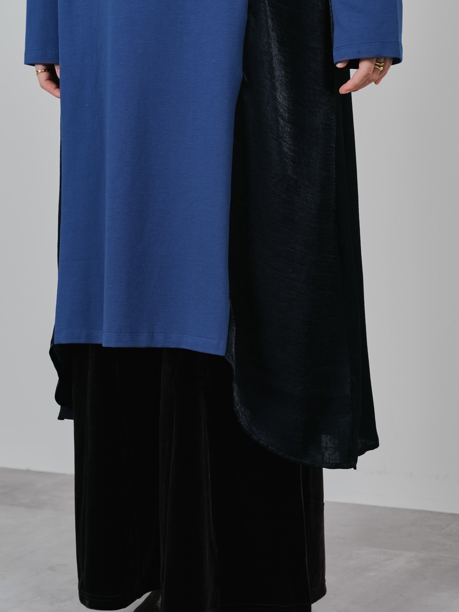 箔プリントカットソーワンピース [601416] blue