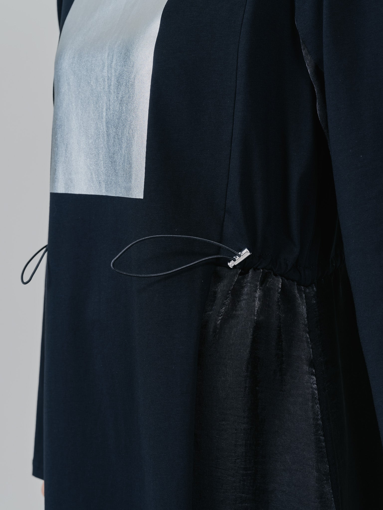 箔プリントカットソーワンピース [601416] black