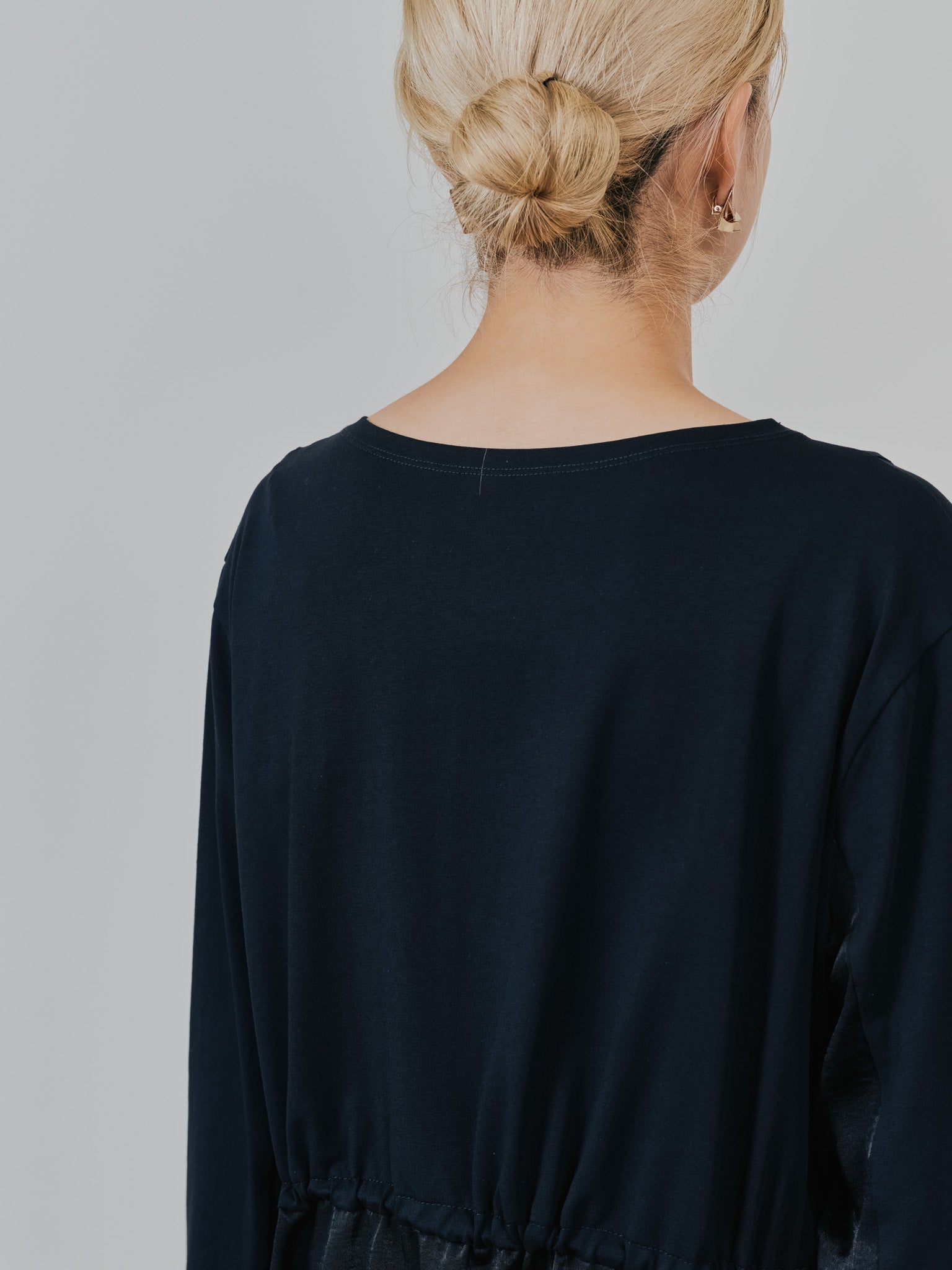箔プリントカットソーワンピース [601416] black