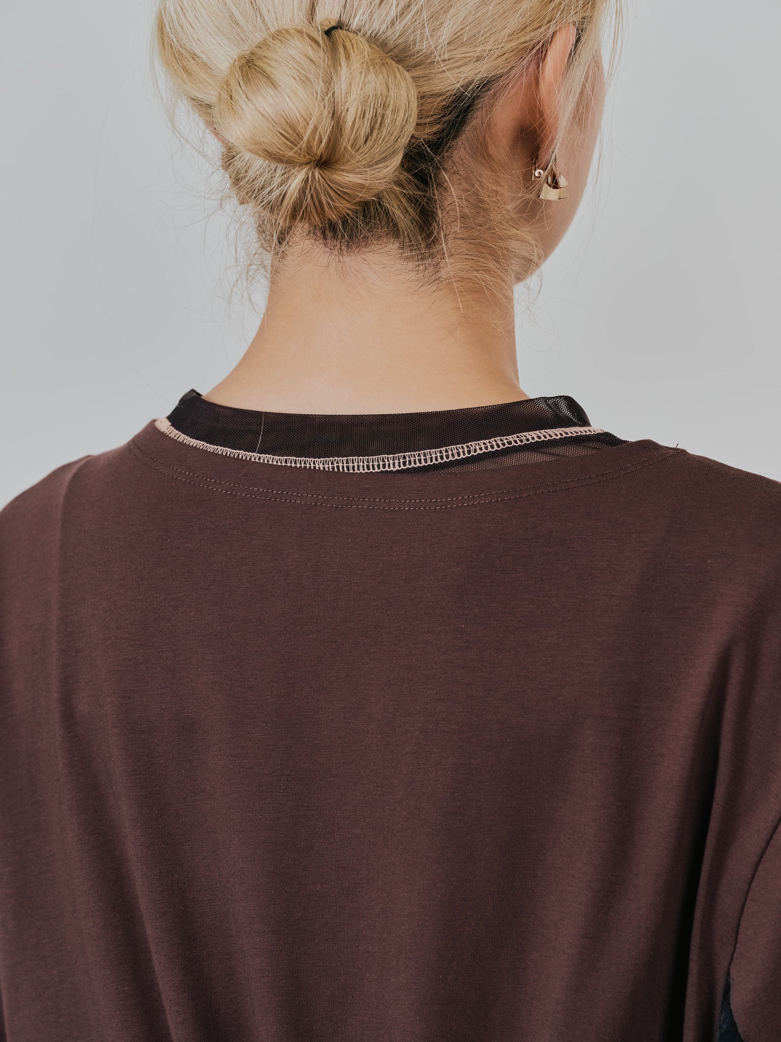 箔プリントカットソーワンピース [601416] brown