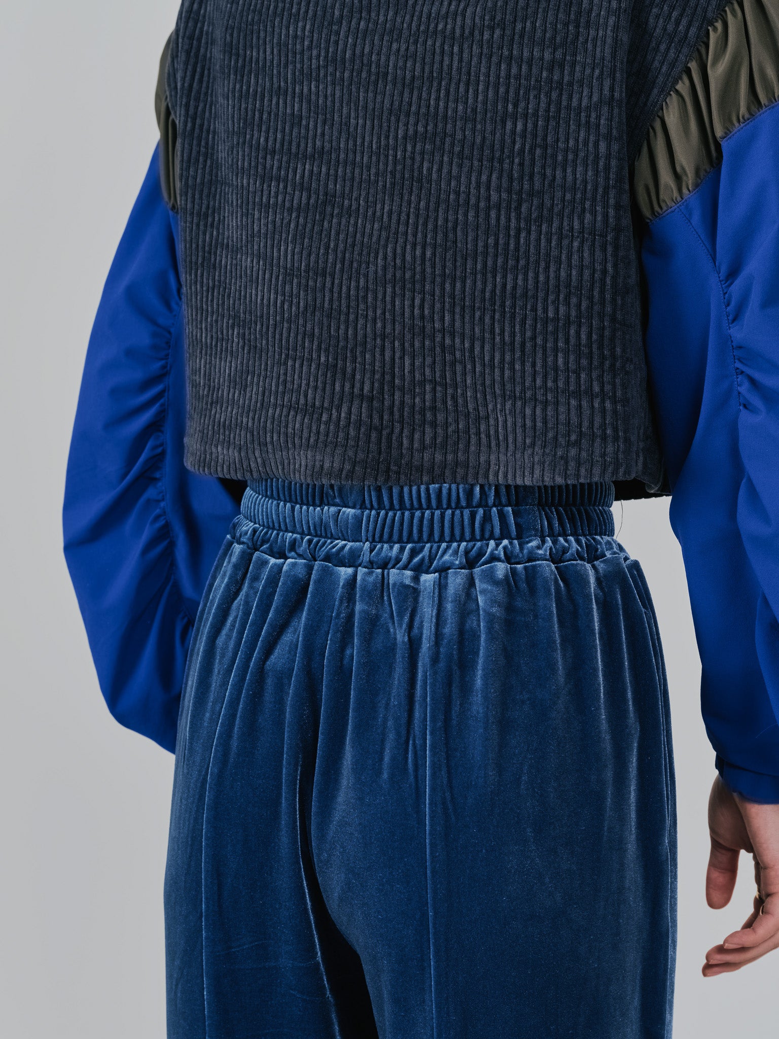 ベロアフレアパンツ [601414] blue