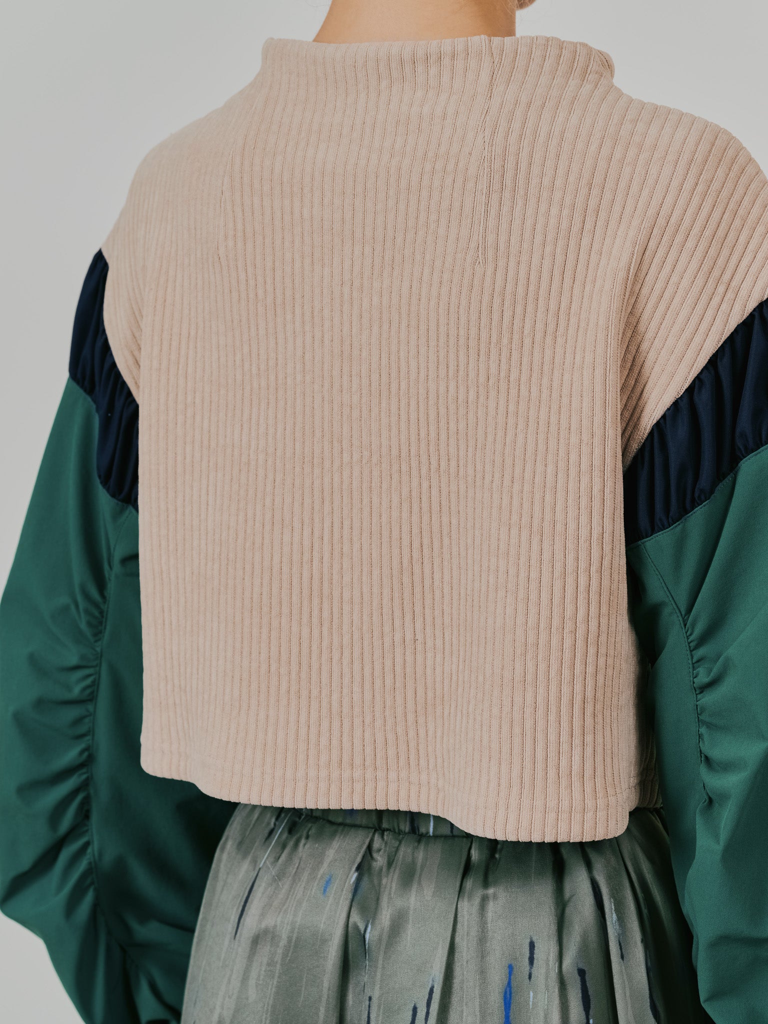 MA-1 スリーブコーデュロイライクニットソー [608316] beige
