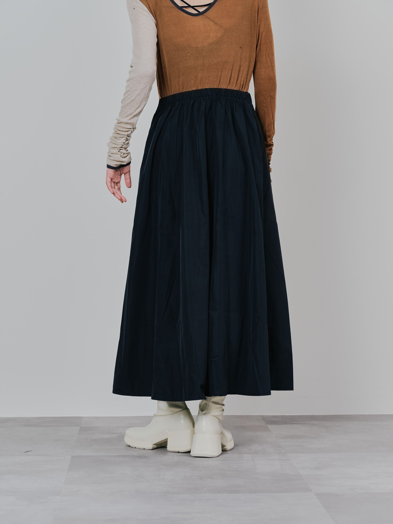 配色切替ワンピース [601417] black