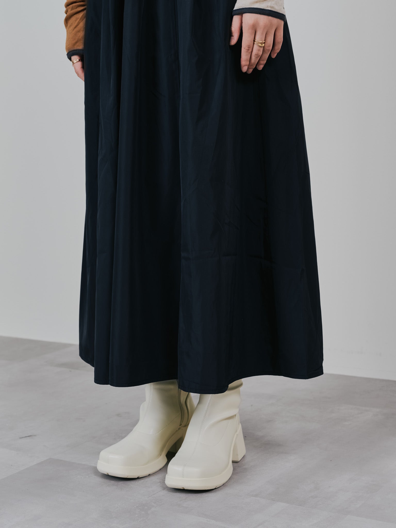 配色切替ワンピース [601417] black