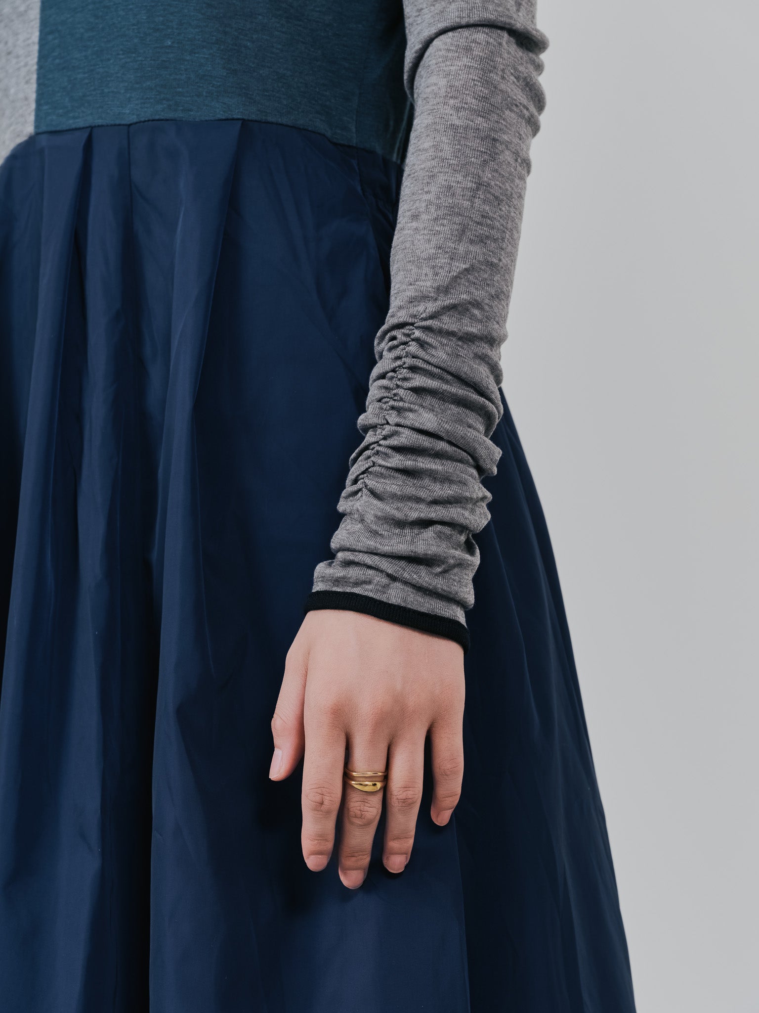 配色切替ワンピース [601417] dark navy