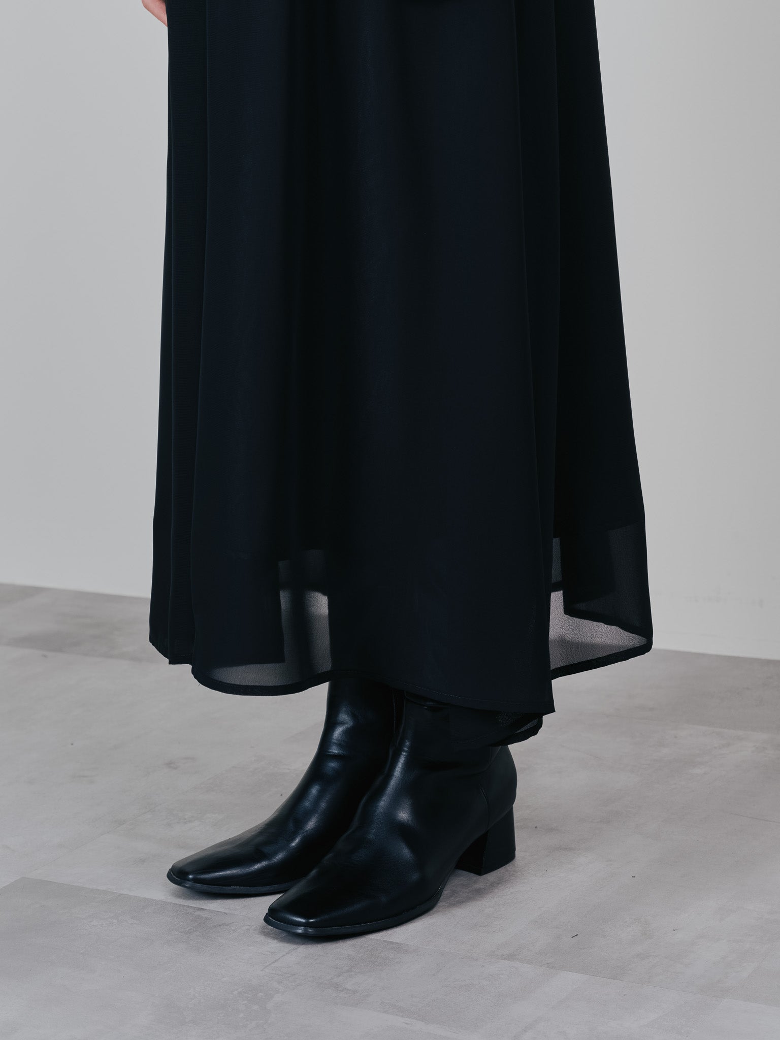 ピンタック配色ワンピース [605540] black