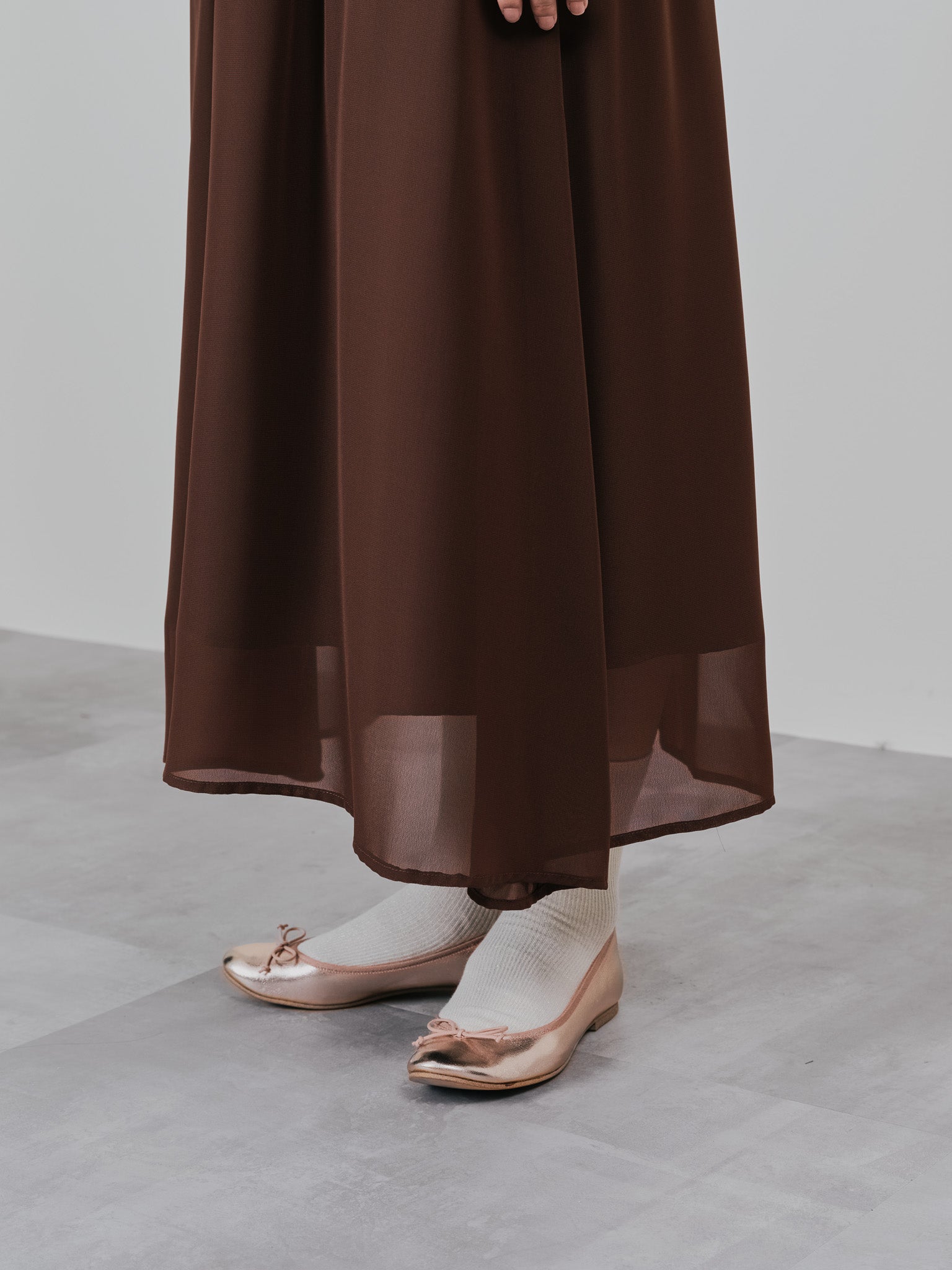 ピンタック配色ワンピース [605540] brown