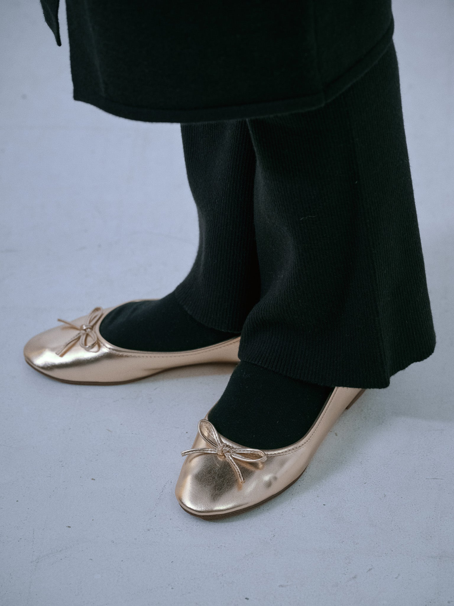 スカートレイヤードニットパンツ [601415] black