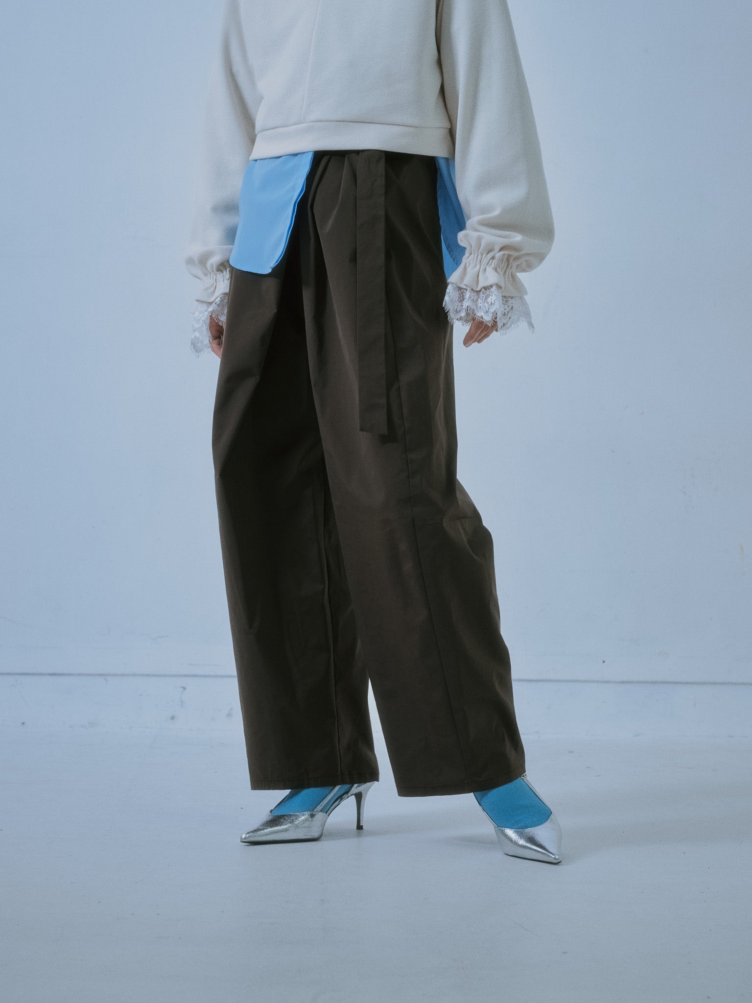 ラップライクサイドカーブパンツ [608318] brown