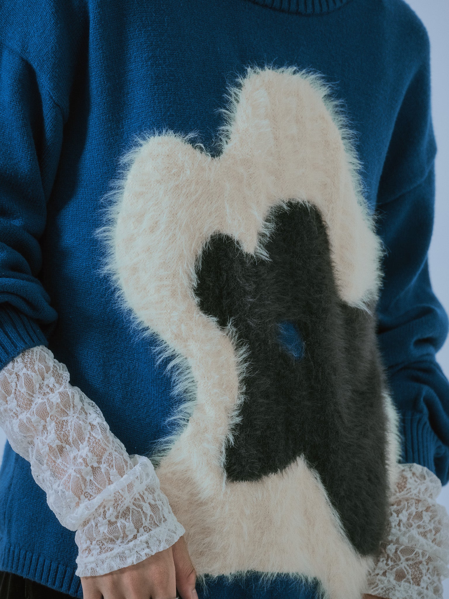 フラワーモチーフニットトップス [601408] peacock