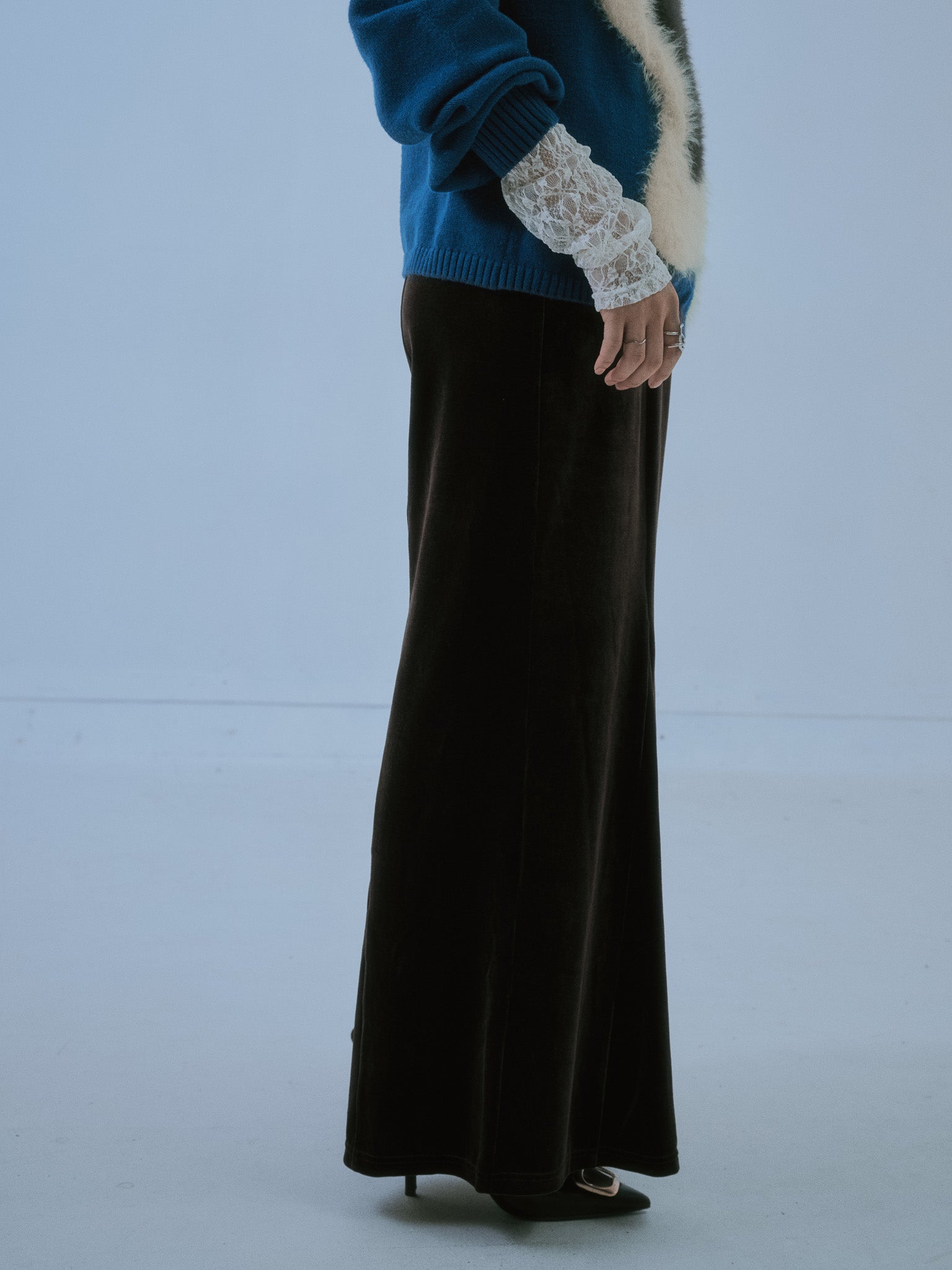 【-PRE SALE- 12/15 18:00まで!!】ベロアフレアパンツ [601414] brown