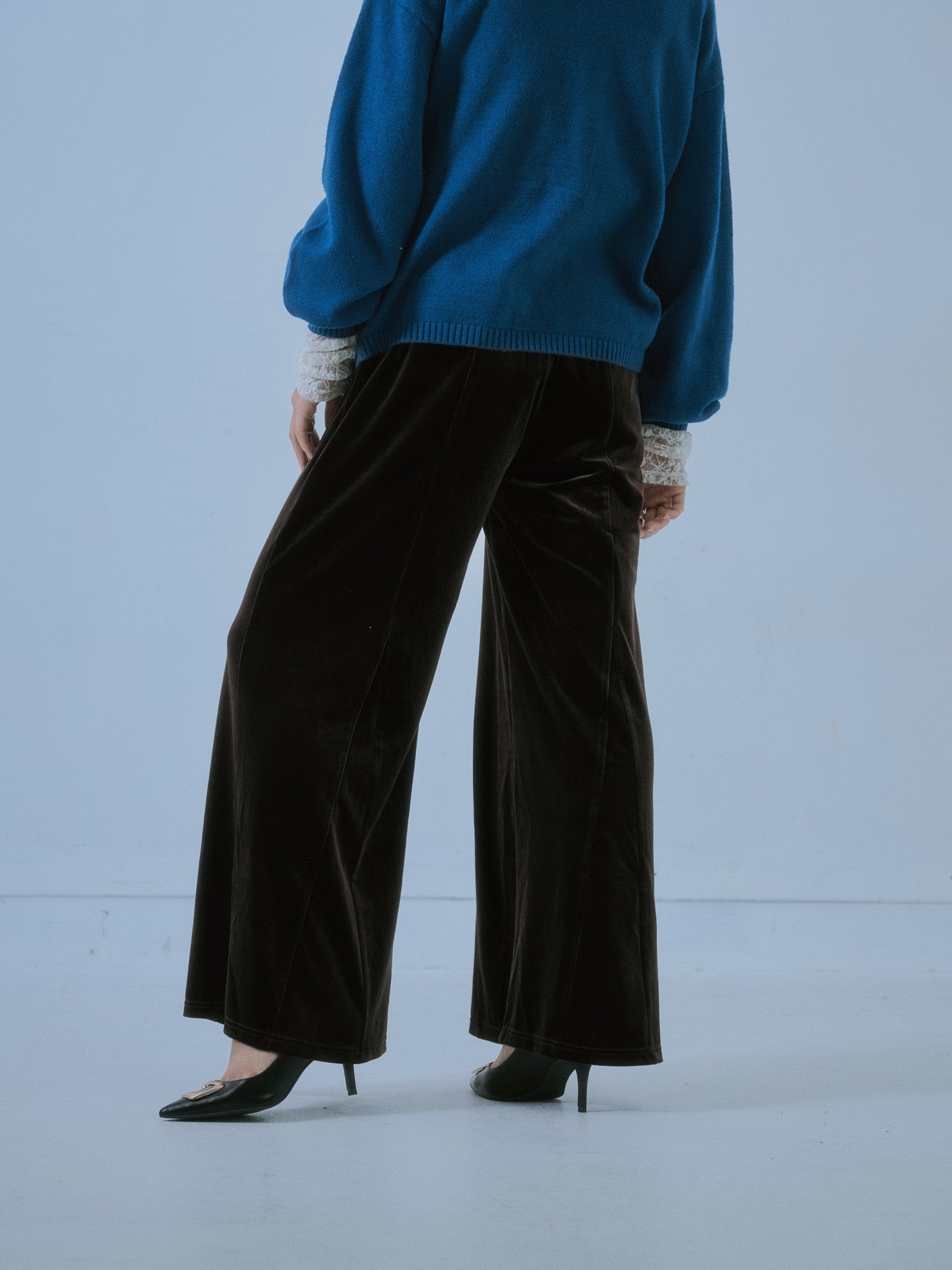 【-PRE SALE- 12/15 18:00まで!!】ベロアフレアパンツ [601414] brown