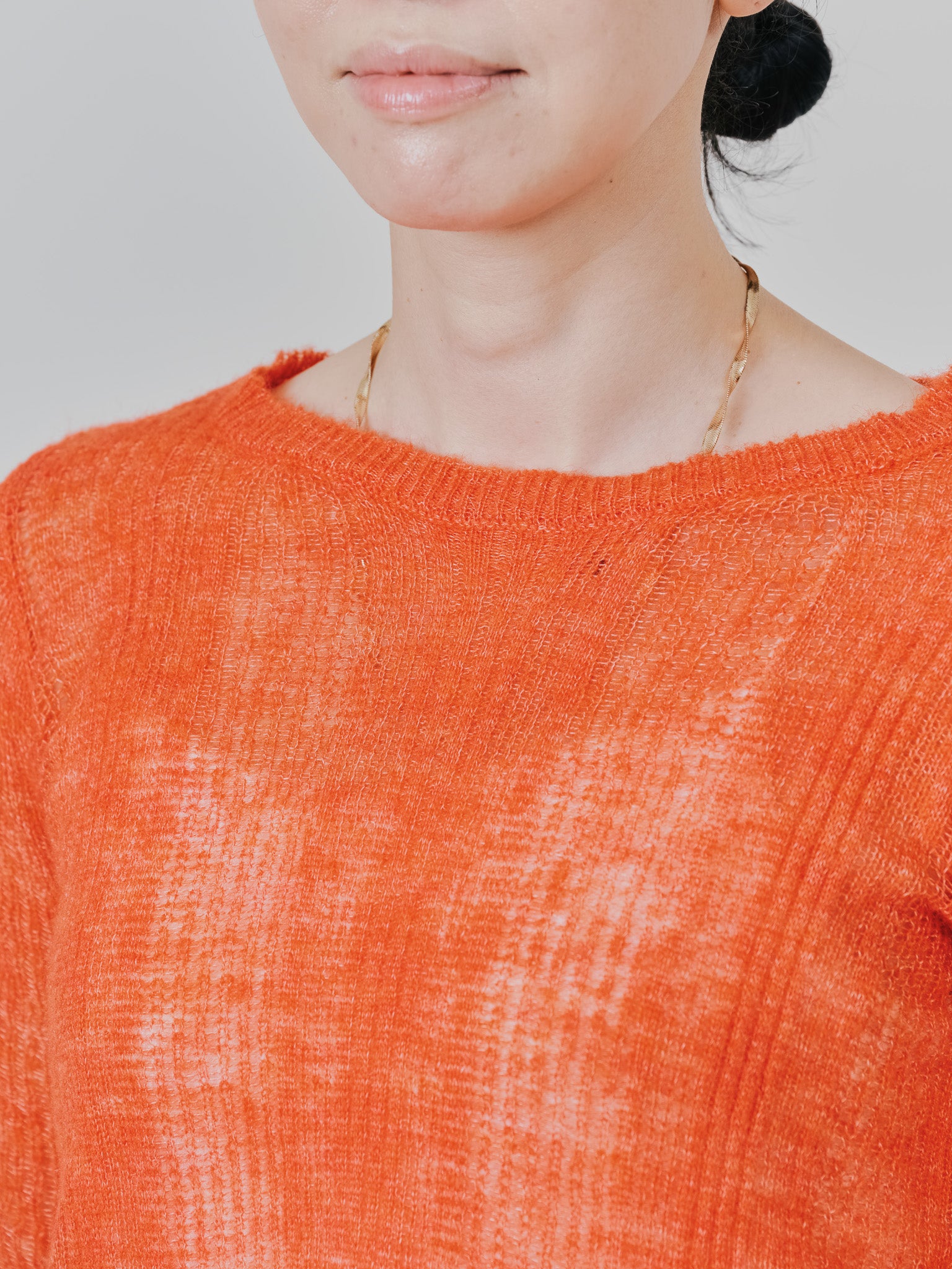 シアーモヘアニットトップス [605530] orange