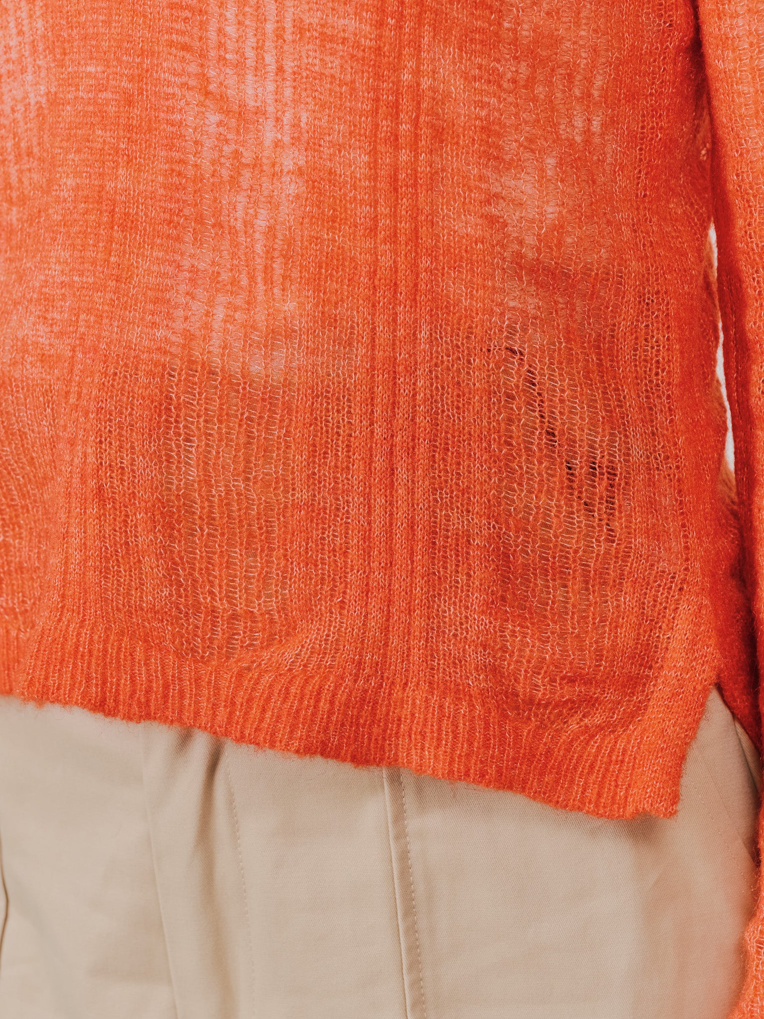 シアーモヘアニットトップス [605530] orange