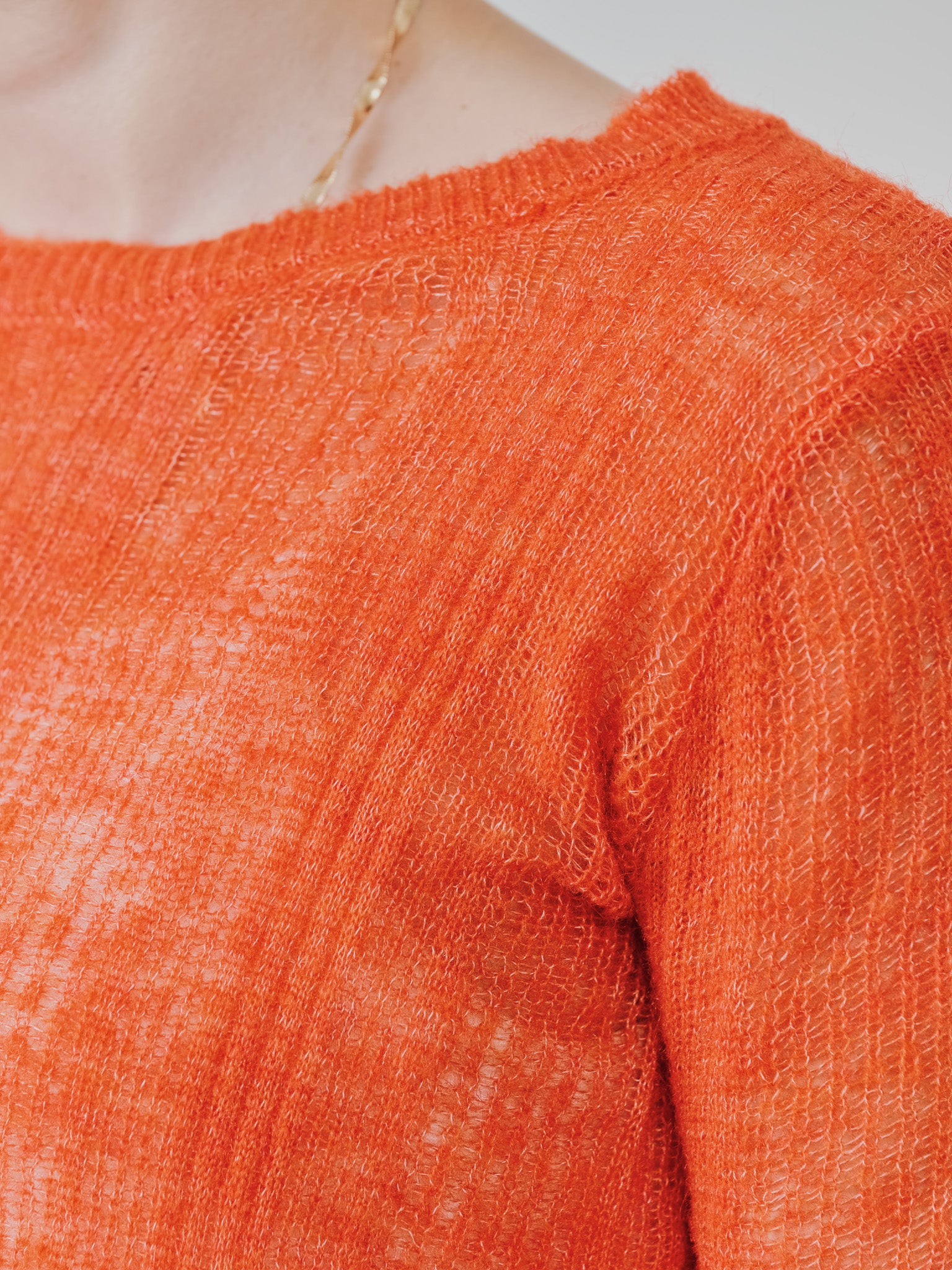 シアーモヘアニットトップス [605530] orange