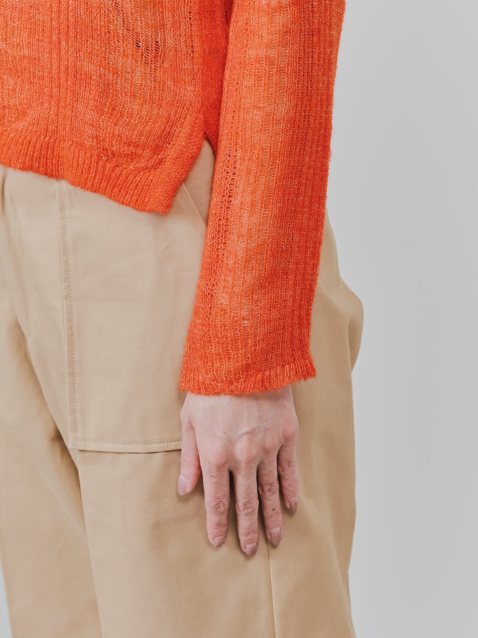 シアーモヘアニットトップス [605530] orange