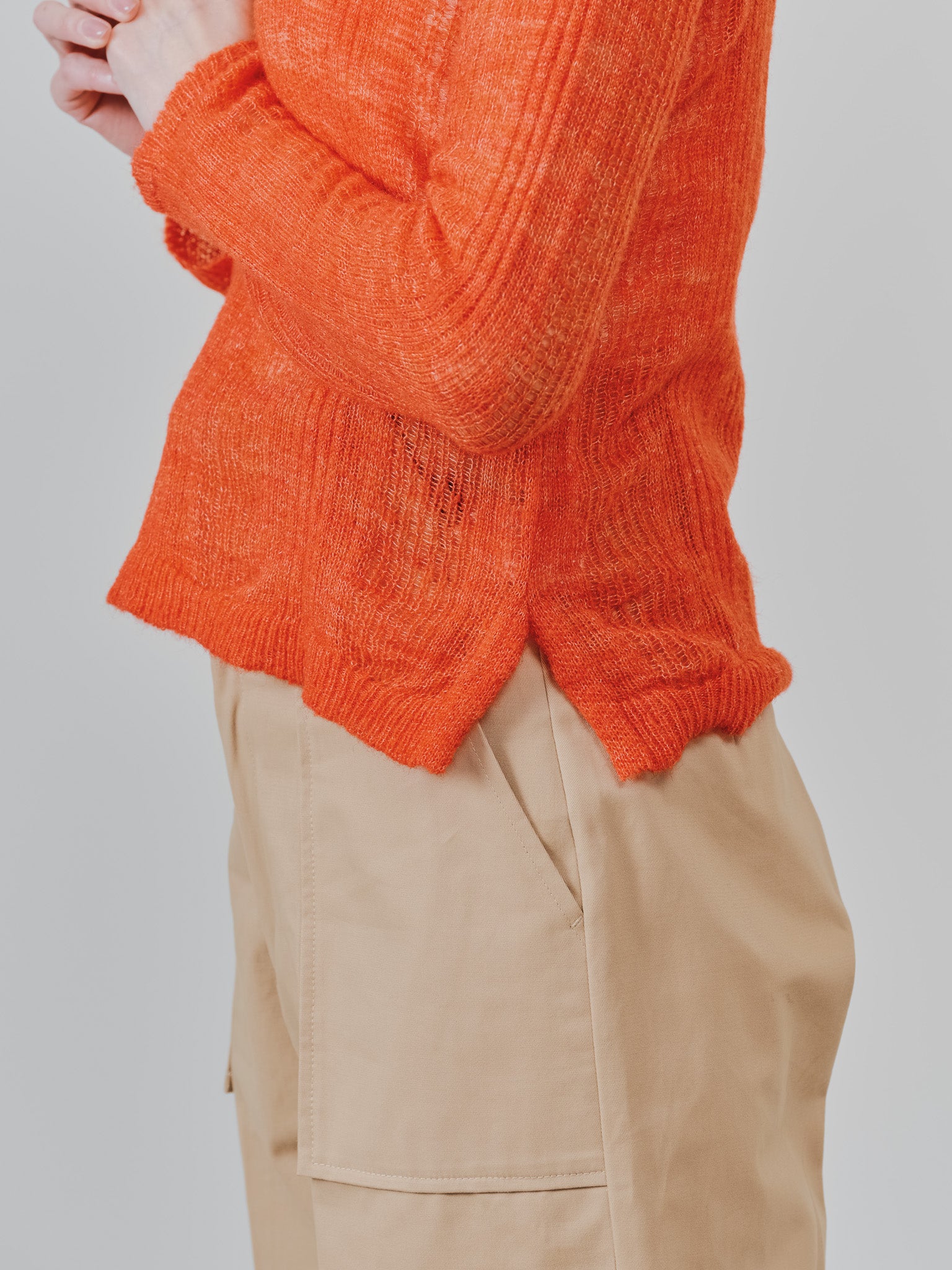 シアーモヘアニットトップス [605530] orange