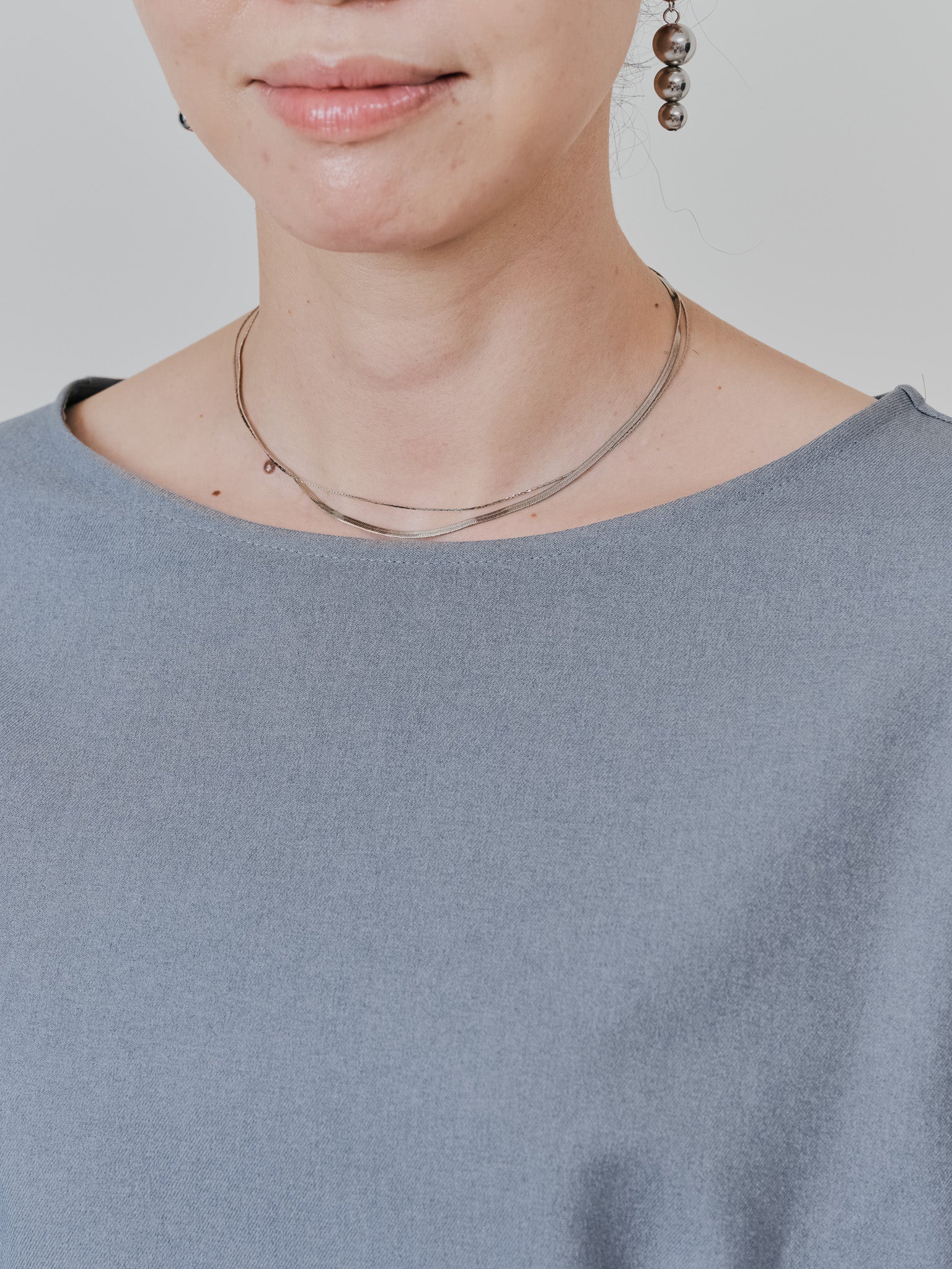 ウエストタックウールライクツイルトップス [608327] grey