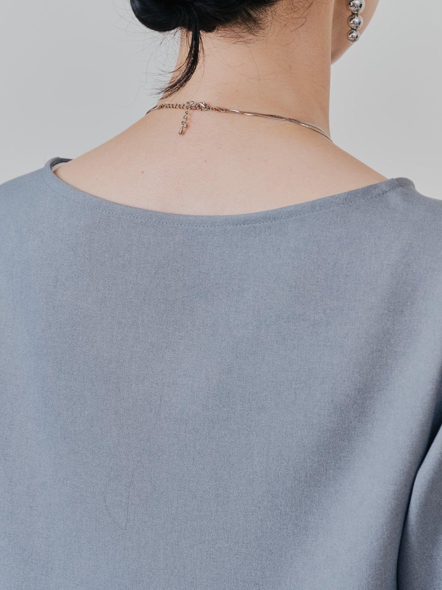 ウエストタックウールライクツイルトップス [608327] grey