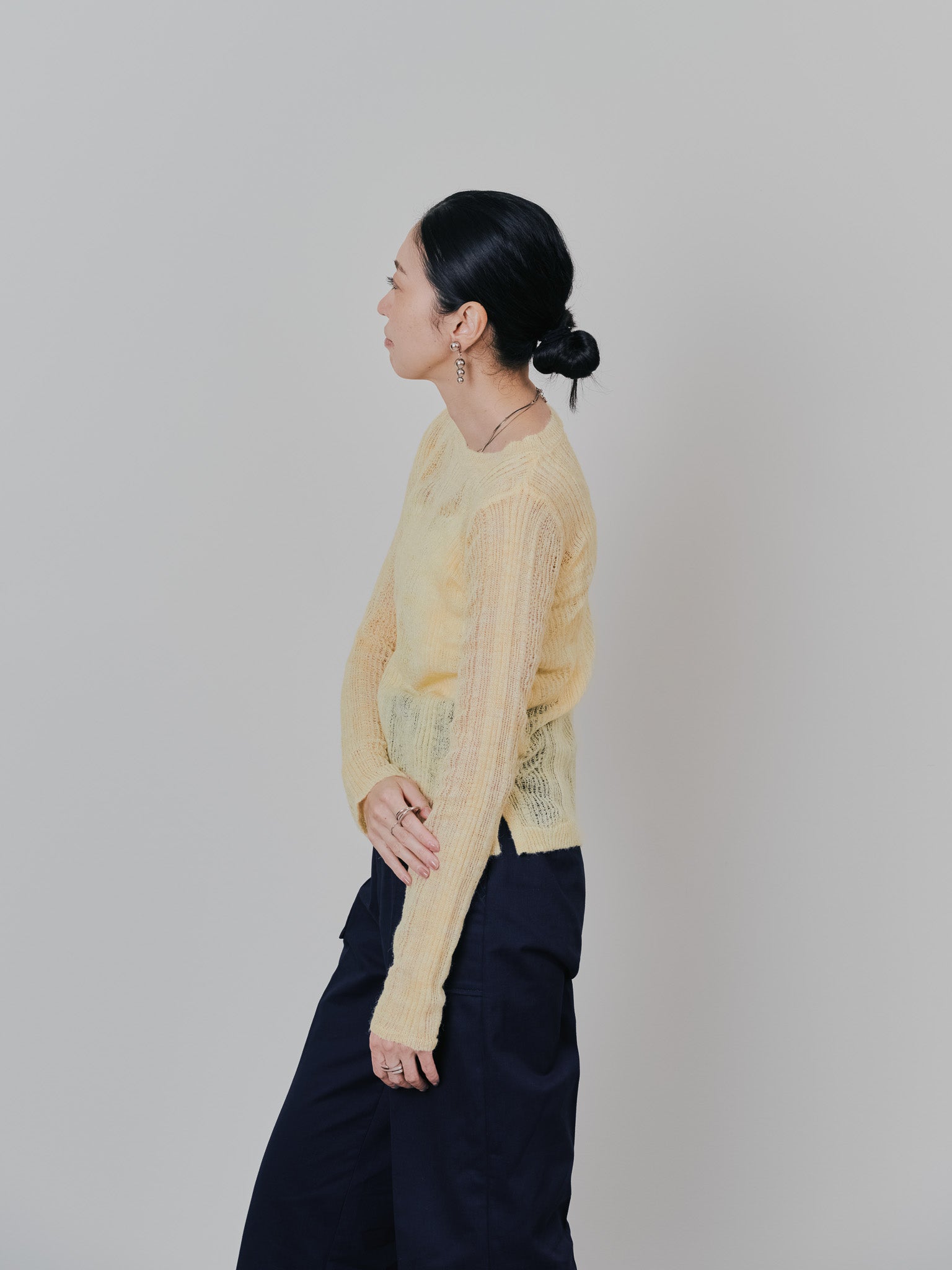 シアーモヘアニットトップス [605530] yellow