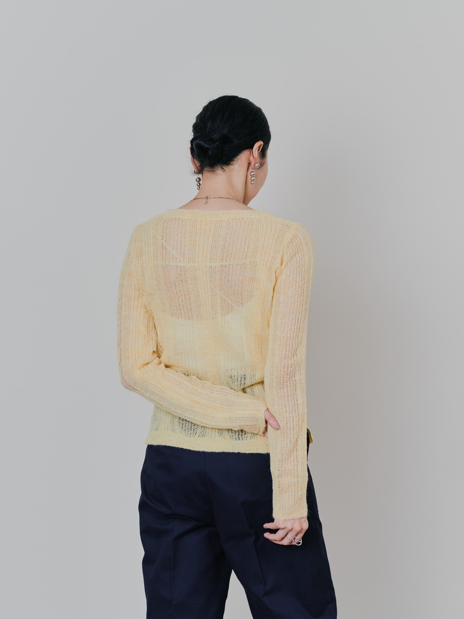 シアーモヘアニットトップス [605530] yellow