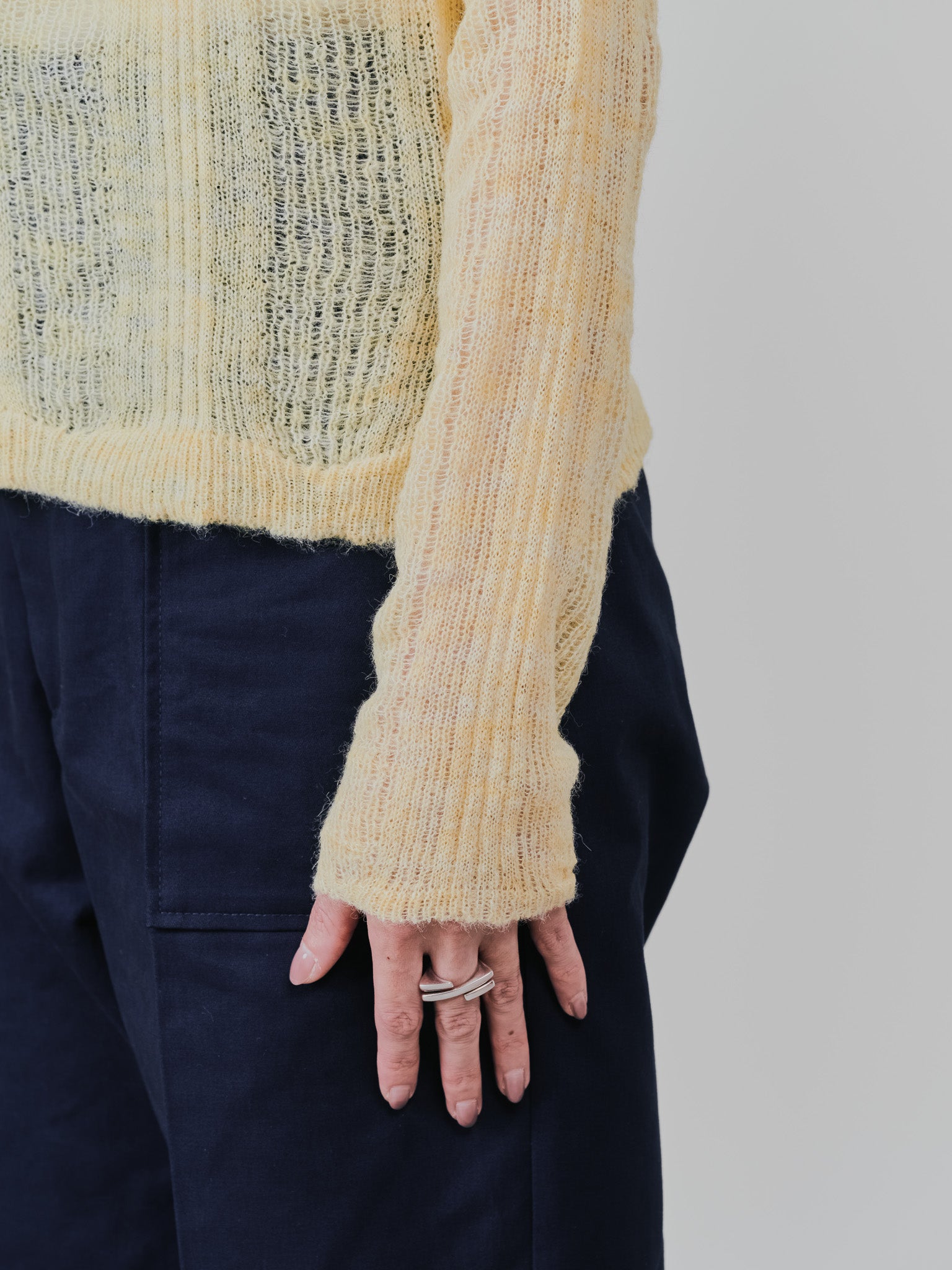 シアーモヘアニットトップス [605530] yellow