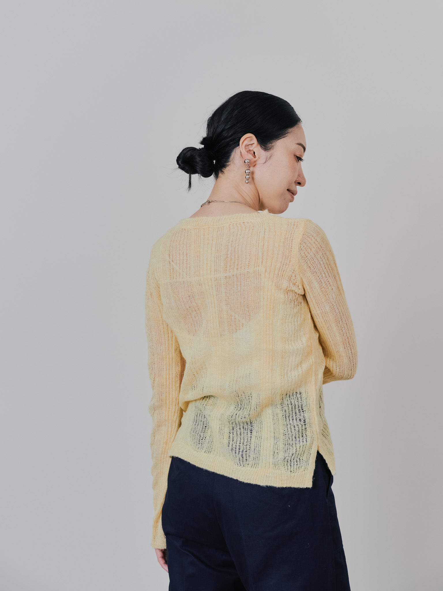 シアーモヘアニットトップス [605530] yellow
