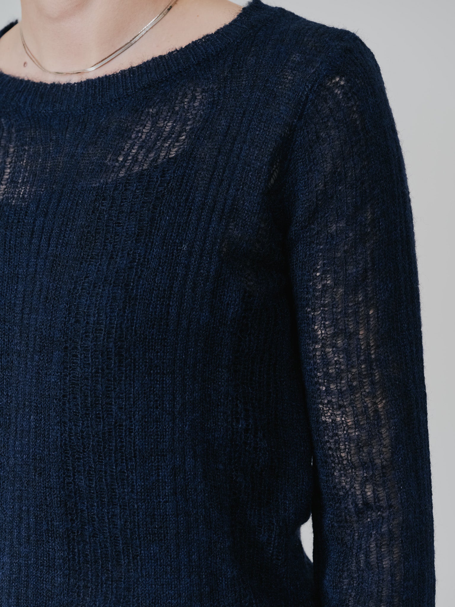 シアーモヘアニットトップス [605530] dark navy