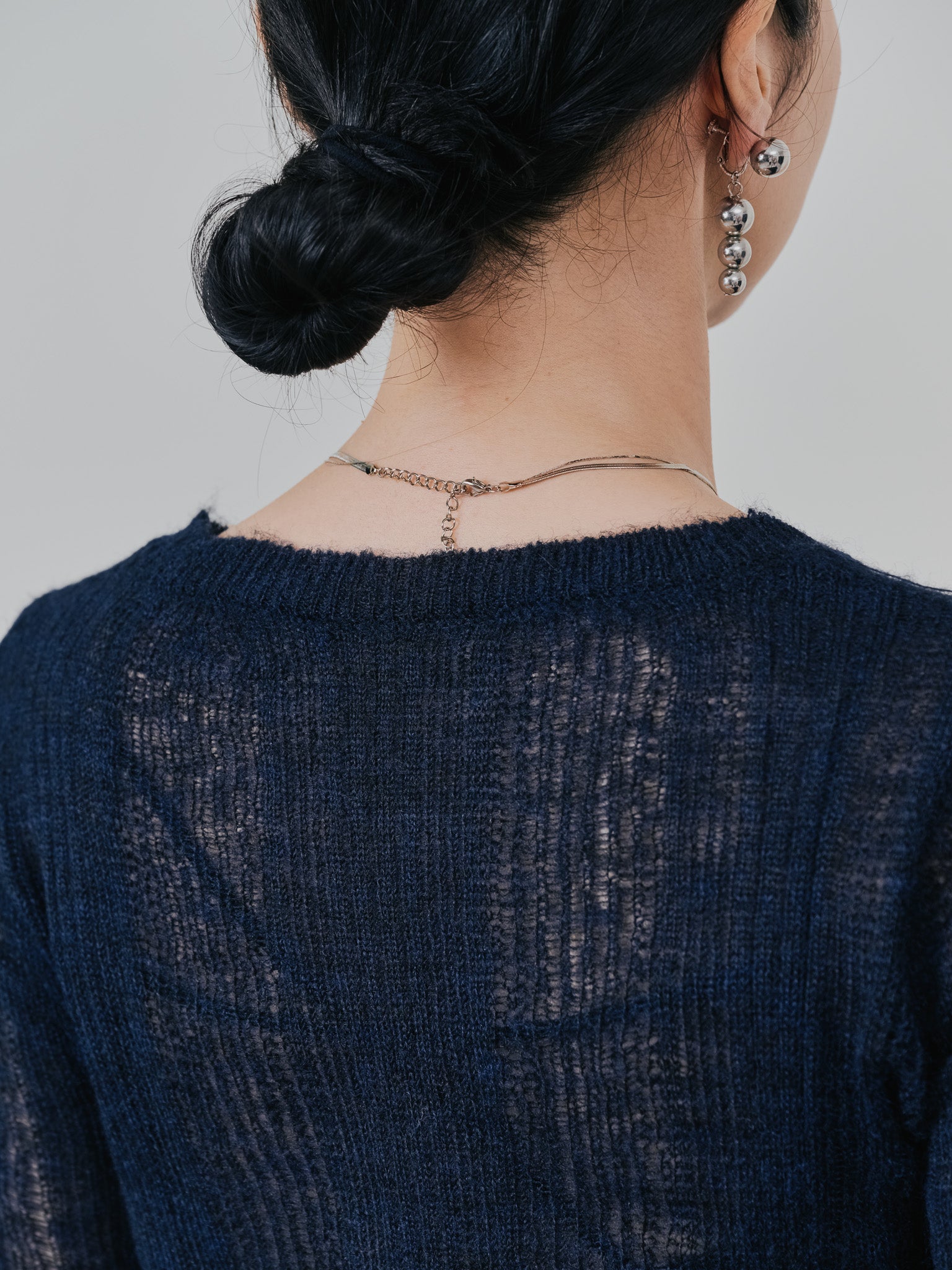 シアーモヘアニットトップス [605530] dark navy