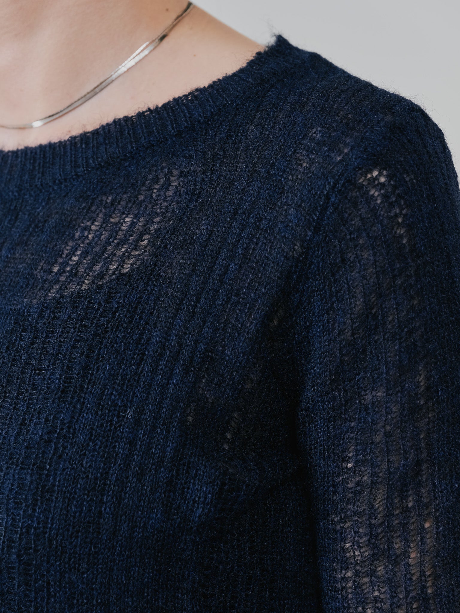 シアーモヘアニットトップス [605530] dark navy