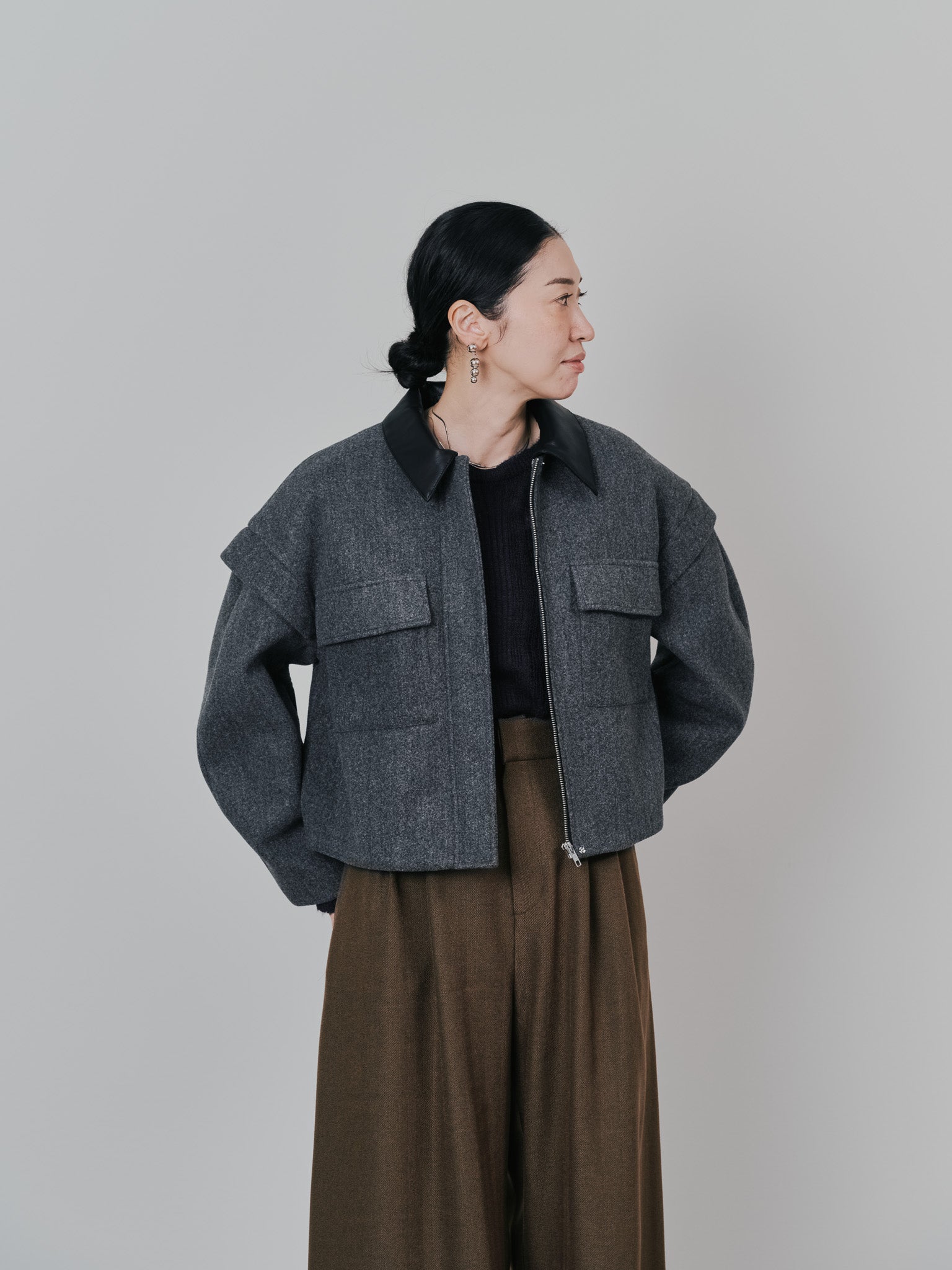 【-PRE SALE- 12/15 18:00まで!!】2WAY配色カラーCPOジャケット [605545] charcoal