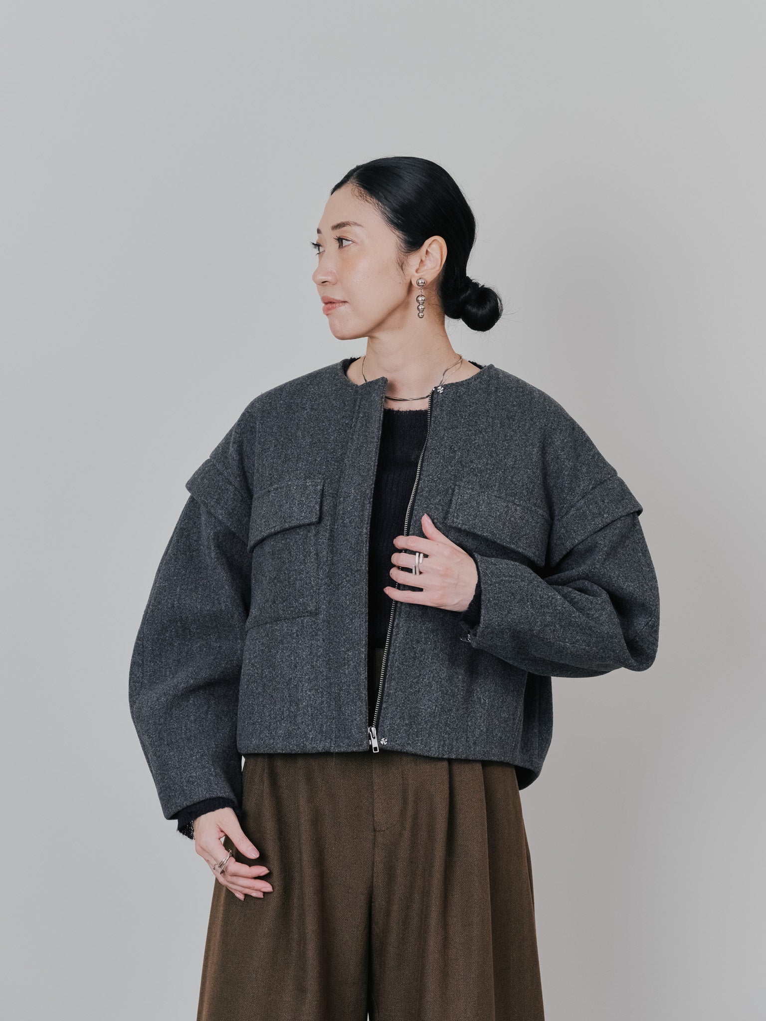 【-PRE SALE- 12/15 18:00まで!!】2WAY配色カラーCPOジャケット [605545] charcoal