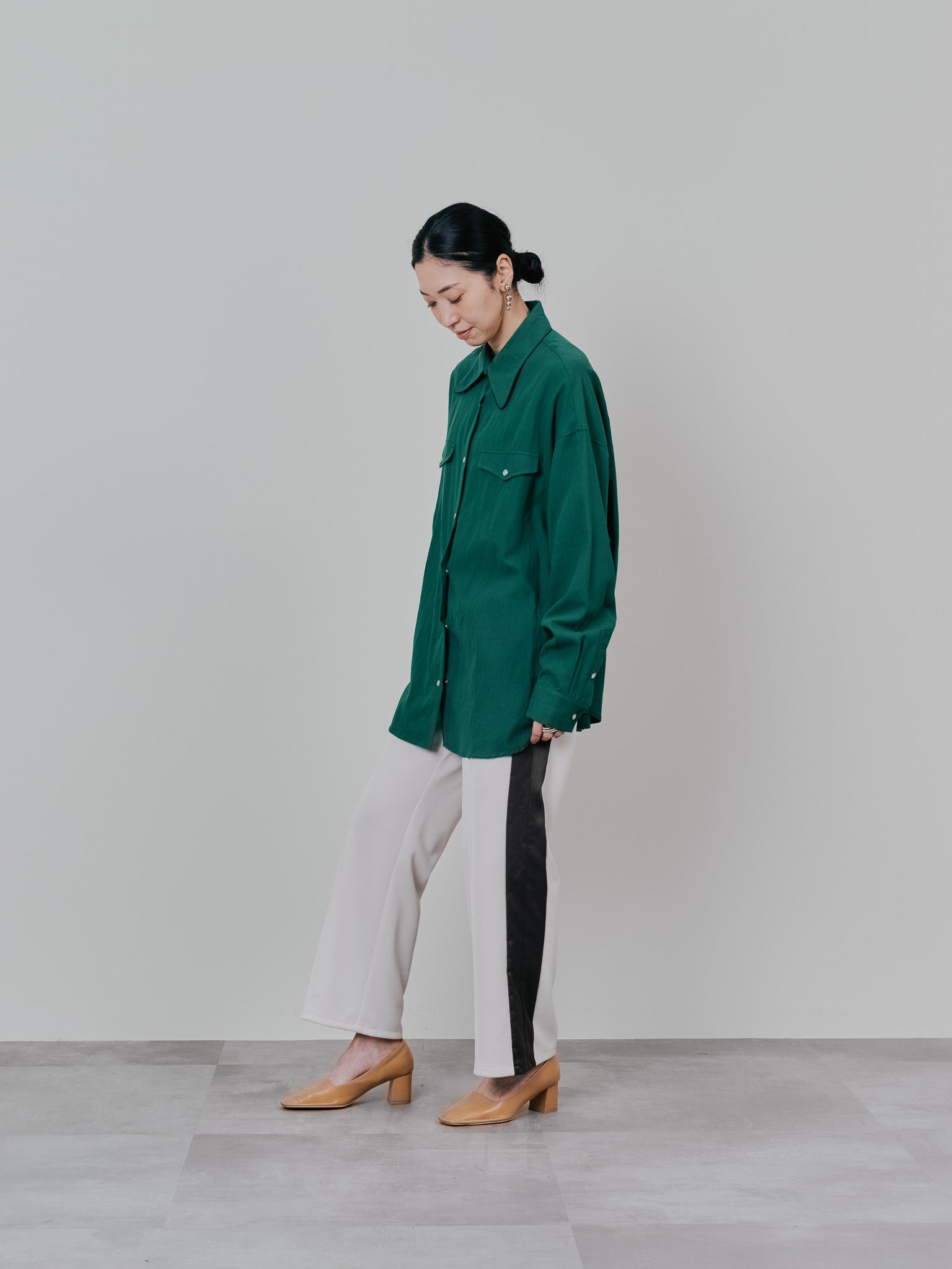バタフライカラーウエスタンライクシャツ [601451] green