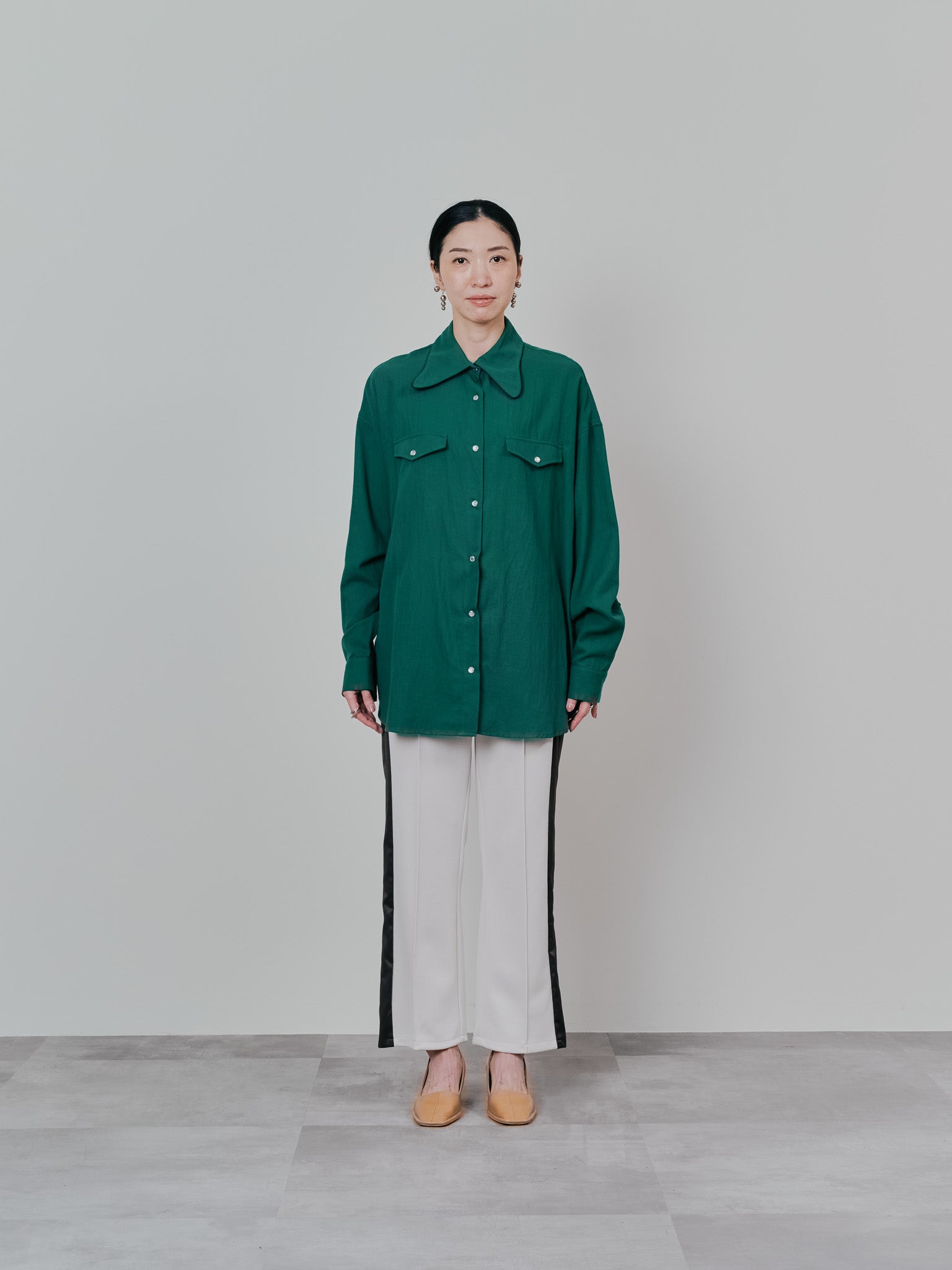 バタフライカラーウエスタンライクシャツ [601451] green