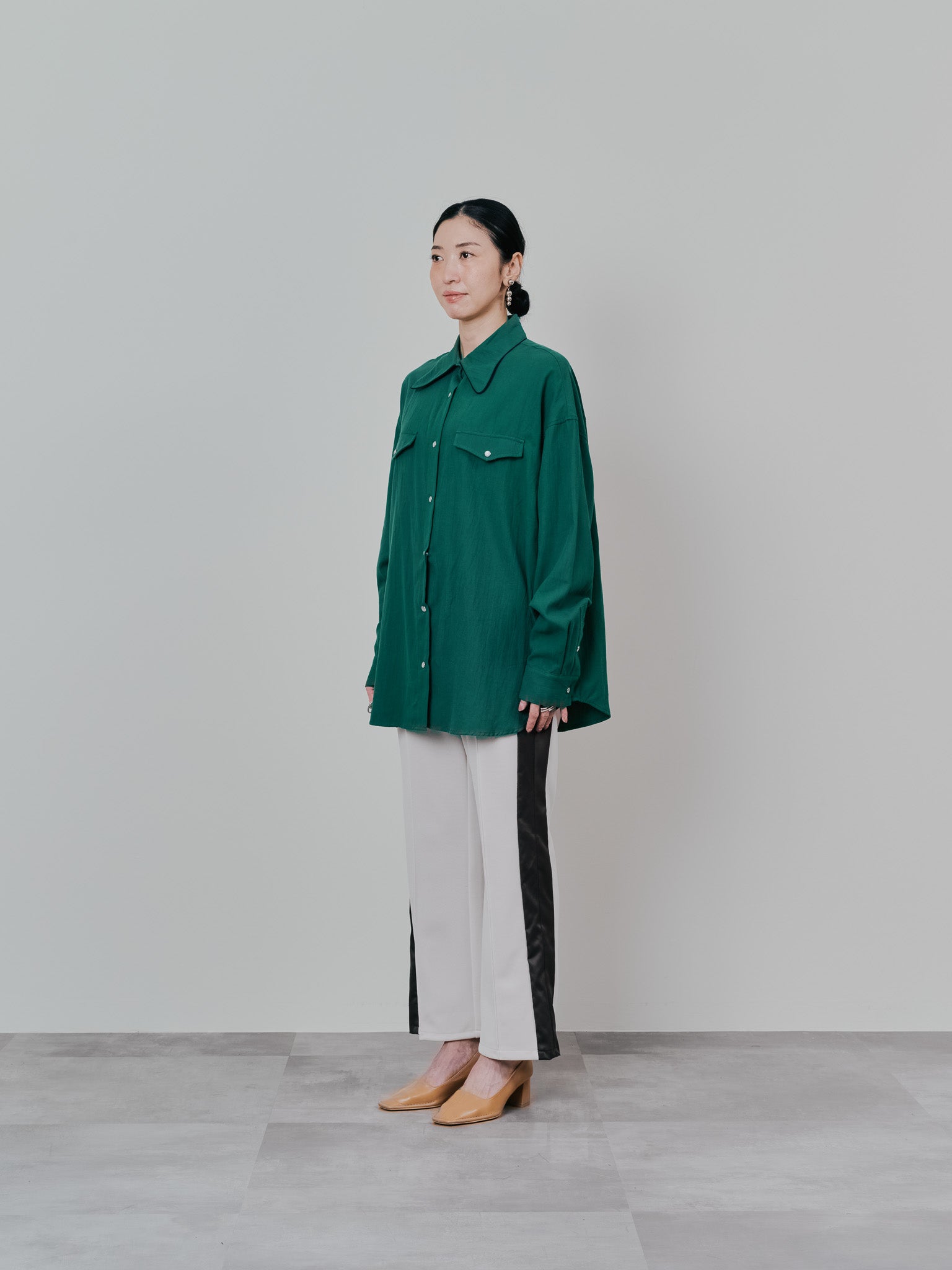 バタフライカラーウエスタンライクシャツ [601451] green